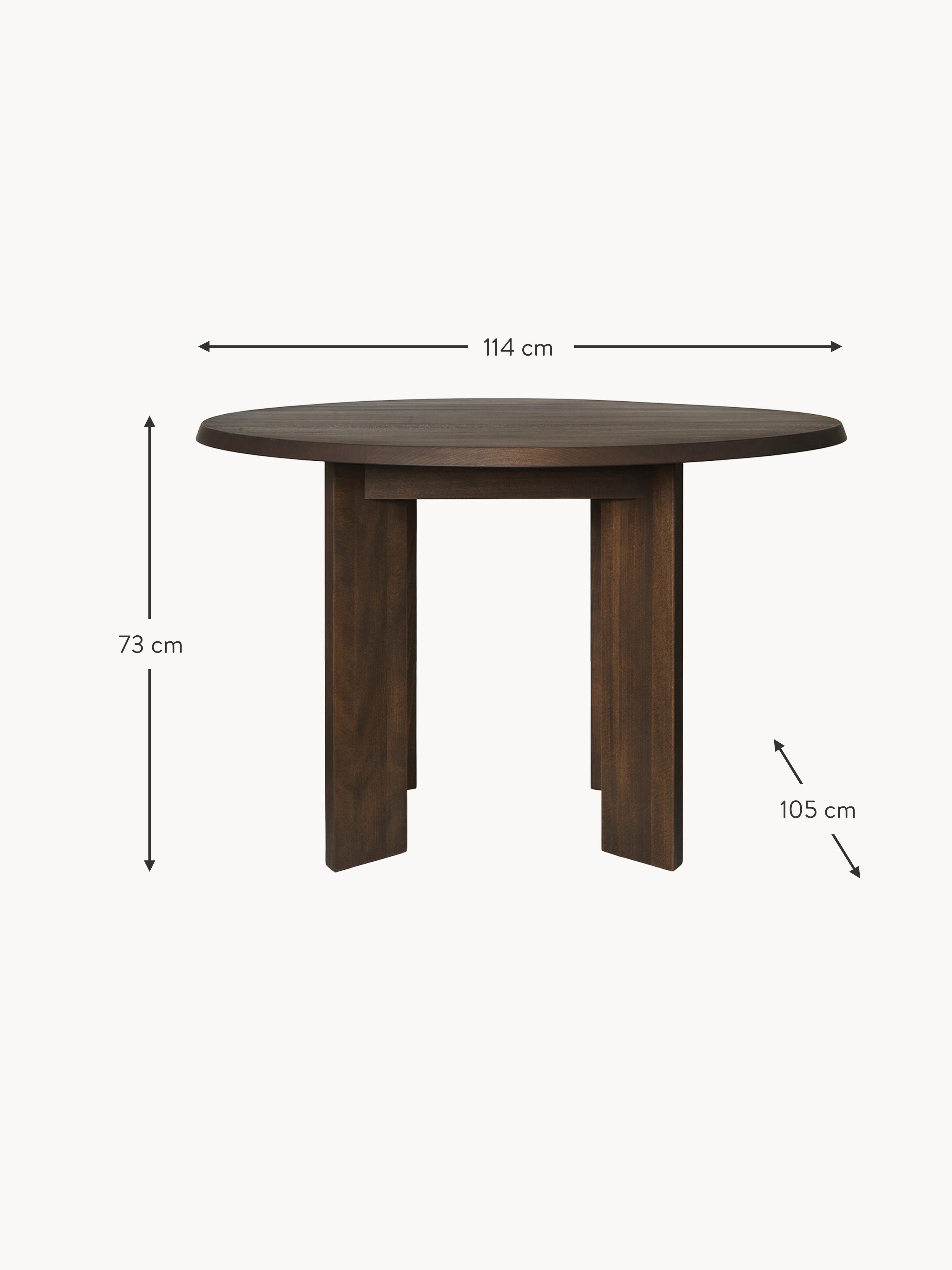 Tarn Beech Wood Dining Table, 114 x 105 cm