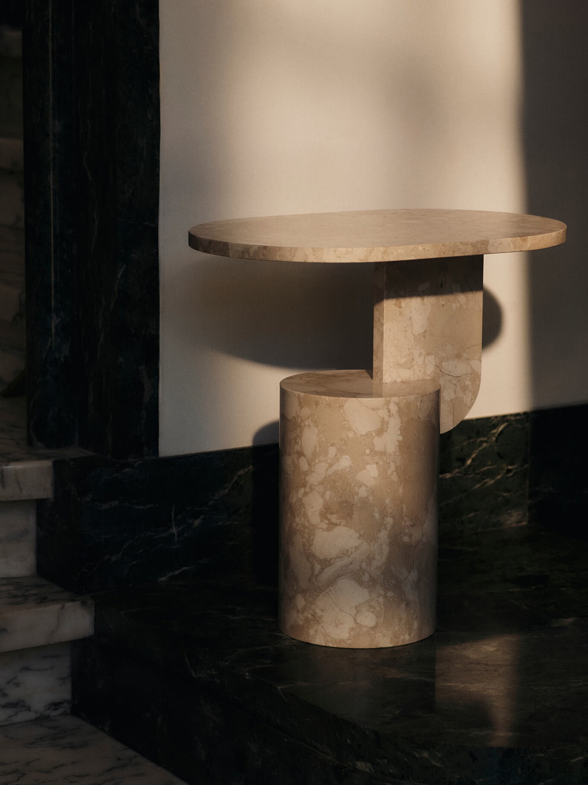 Insert Oval Marble Side Table