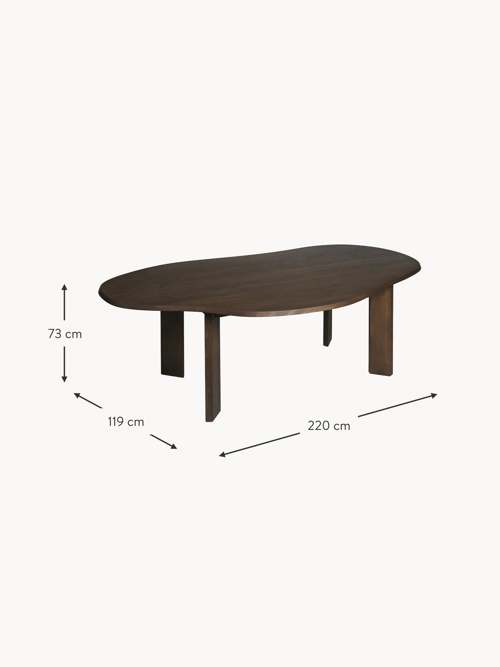 Tarn Beech Wood Dining Table, 220 x 119 cm