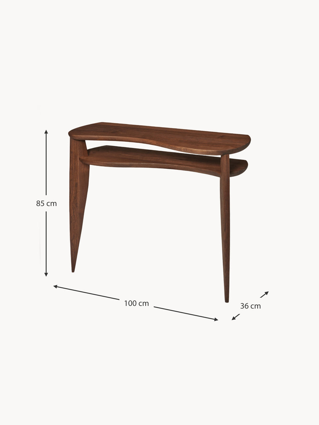 Feve Walnut Wood Console Table
