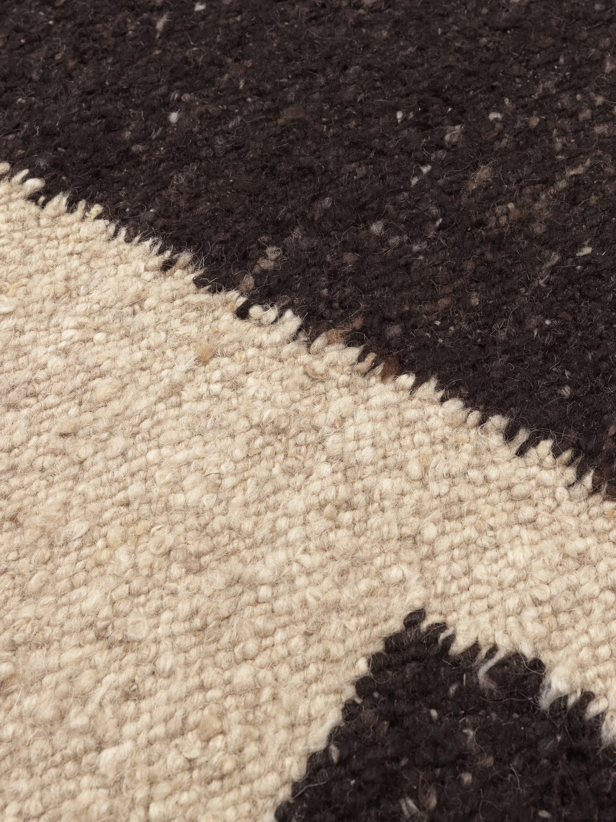 Piece Handwoven Wool Low-Pile Rug