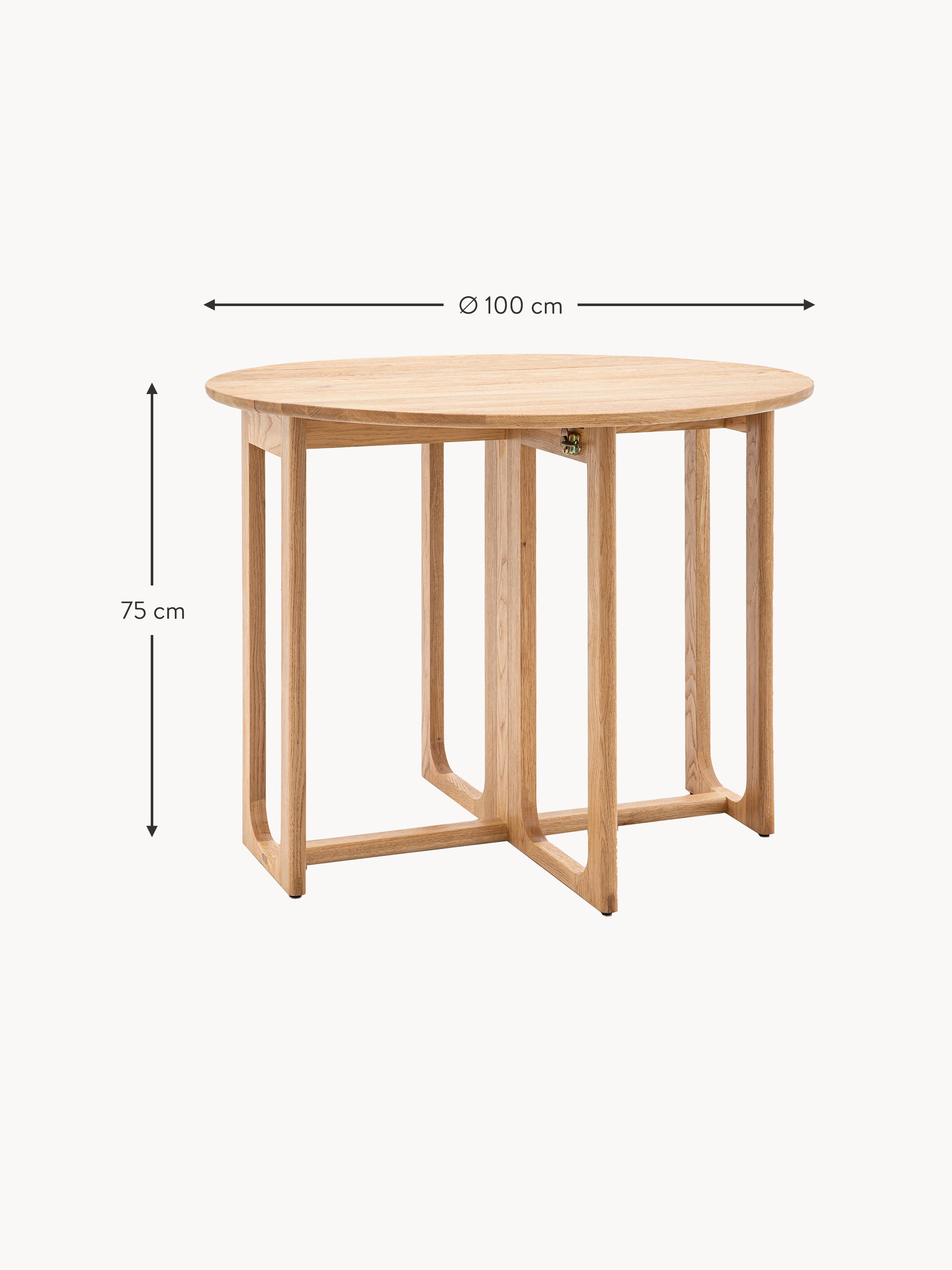 Craft Round Folding Dining Table, Ø 100 cm
