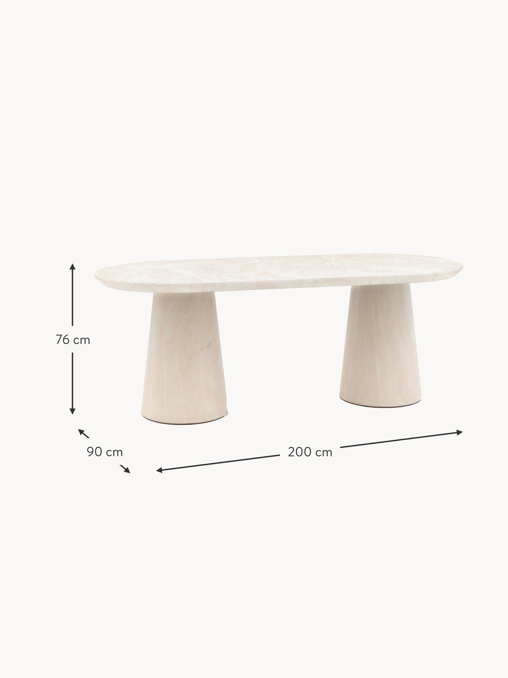 Pedra Oval Dinning Table, 200 x 90 cm