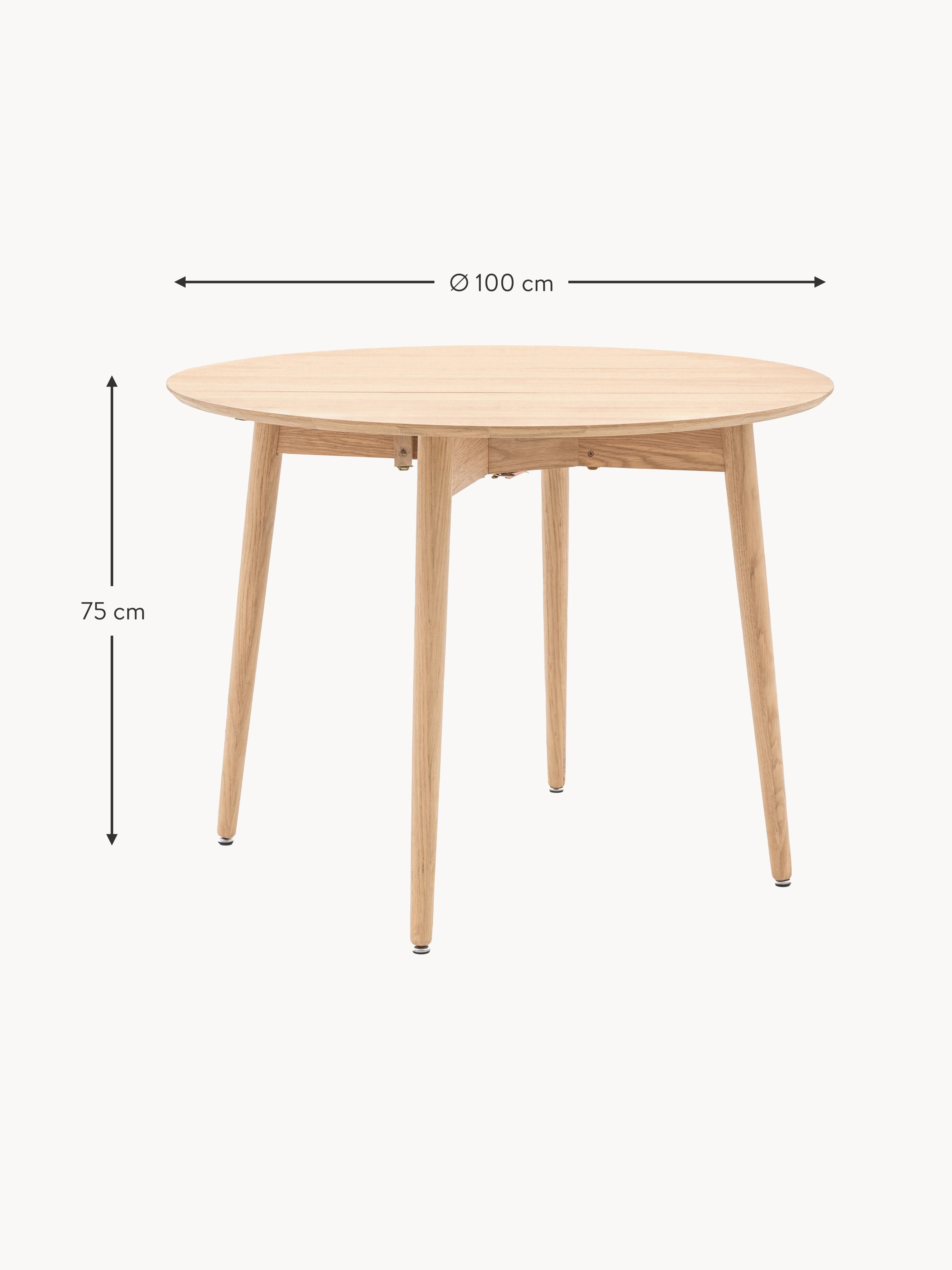 Hatfield Round Folding Dining Table, Ø 100 cm
