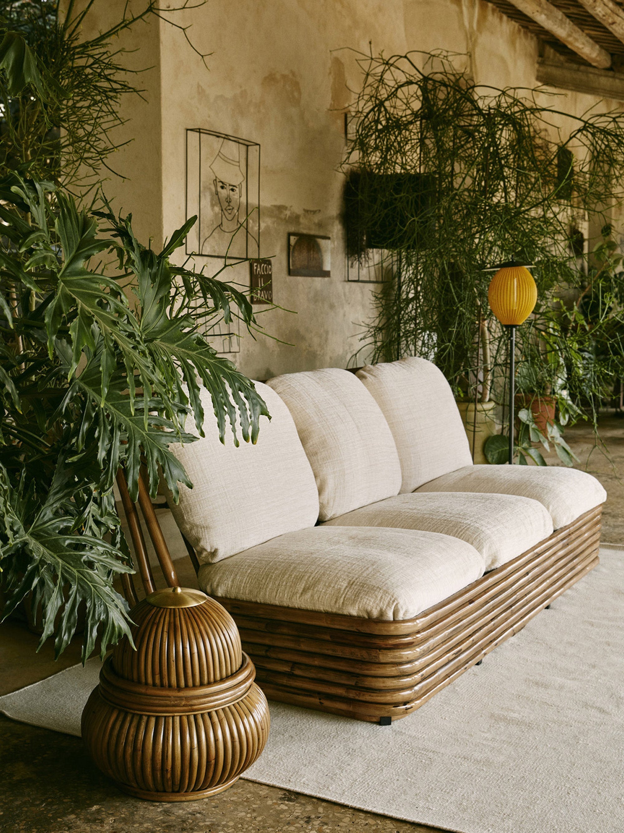 Bohemian Small Rattan Floor Lamp