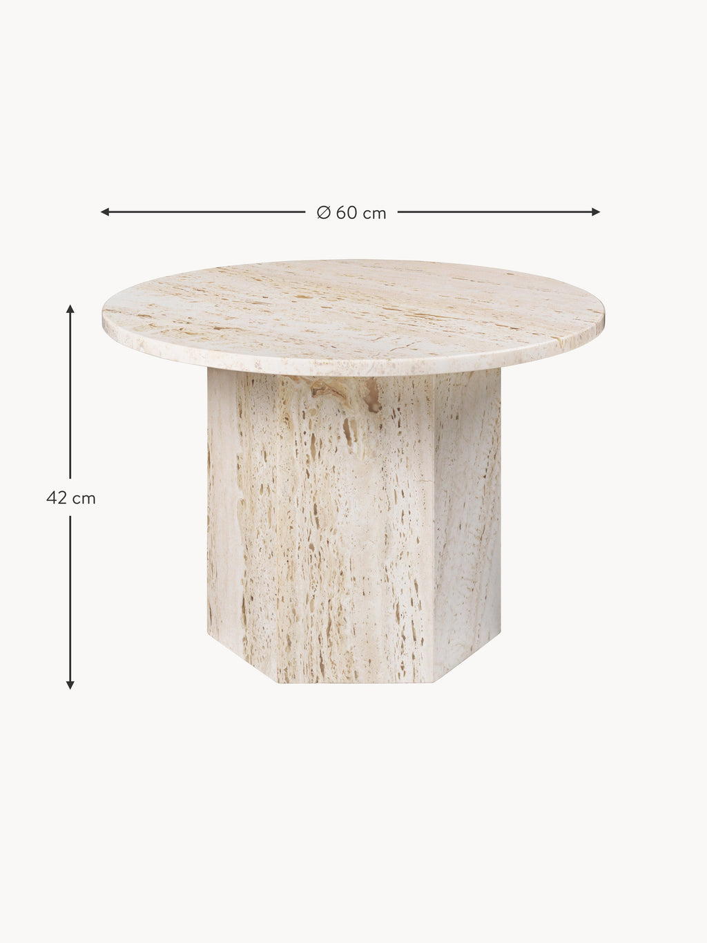 Epic Coffee Table - Round, Ø60, Travertine