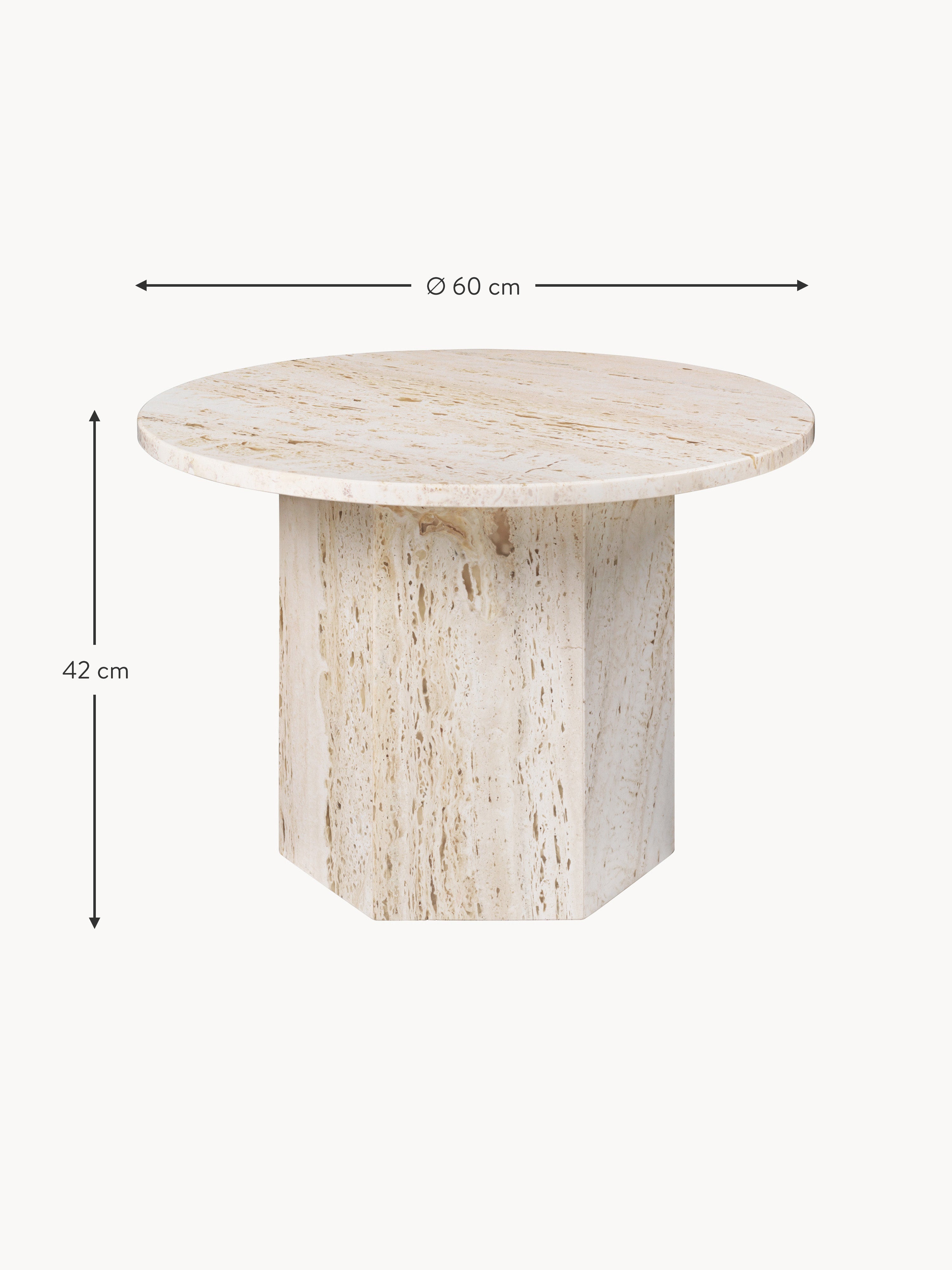 Epic Coffee Table - Round, Ø60, Travertine