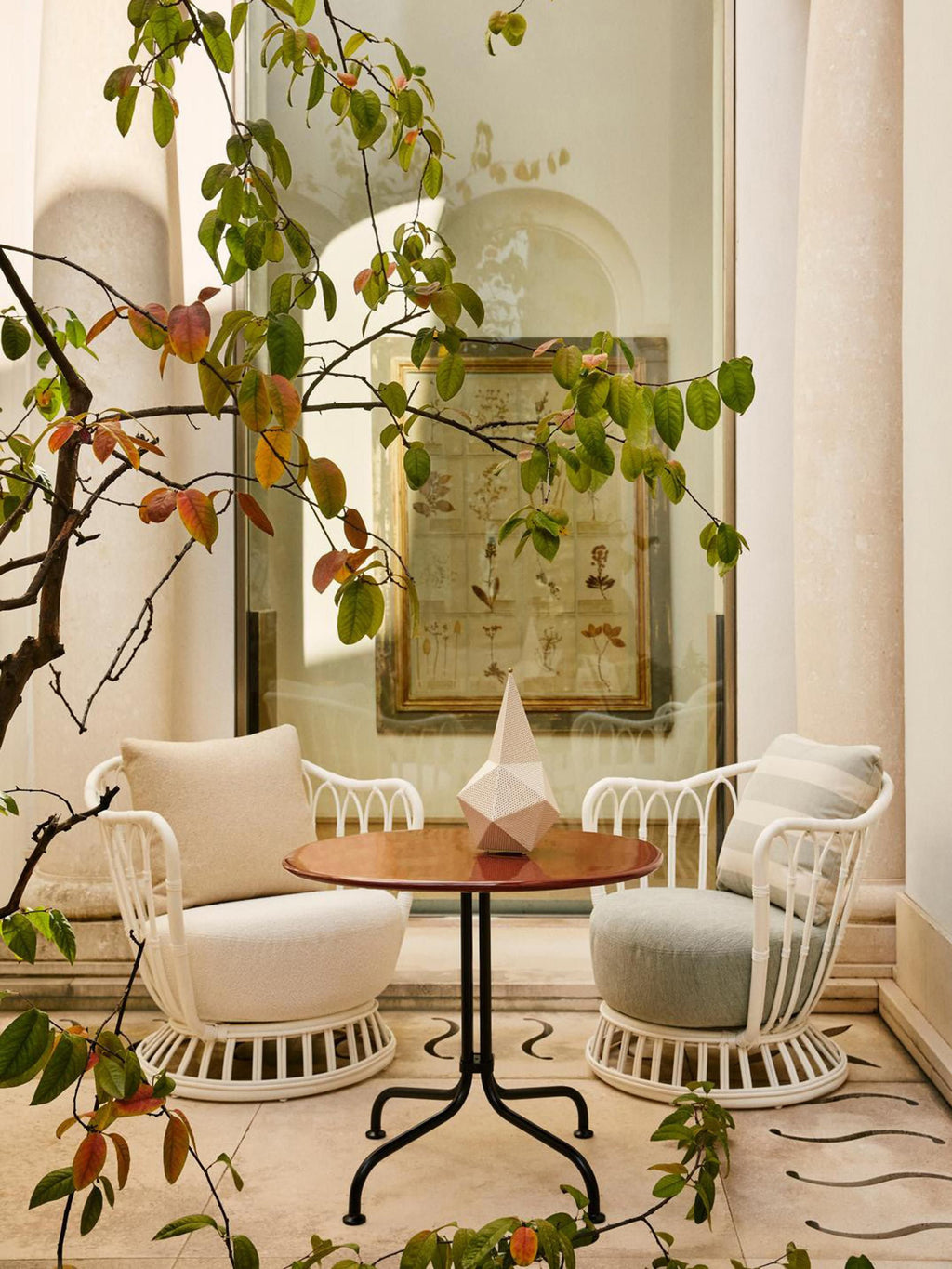Carmel Round Bistro Table with Ceramic Top, Ø 75 x H 73 cm