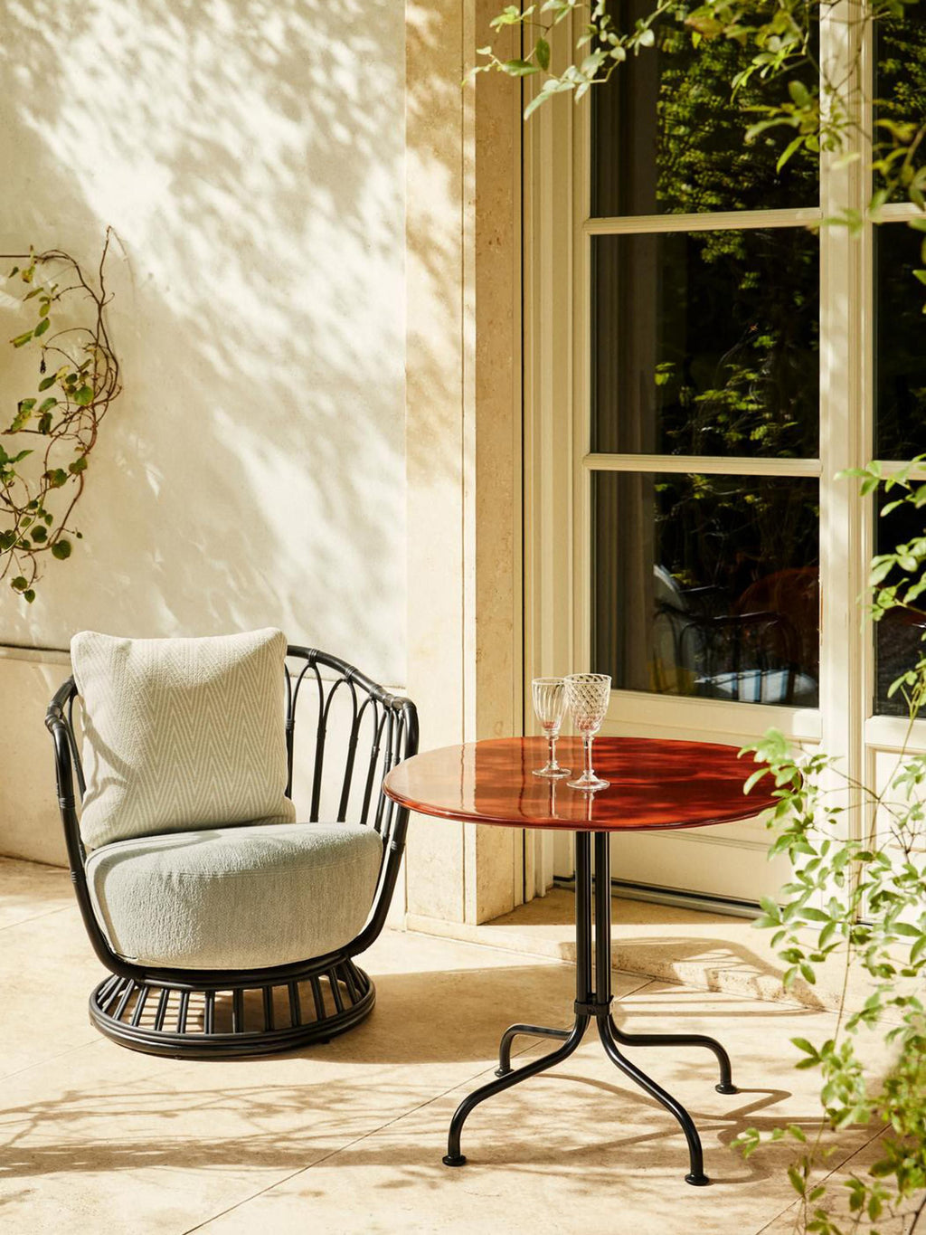 Carmel Round Bistro Table with Ceramic Top, Ø 75 x H 73 cm