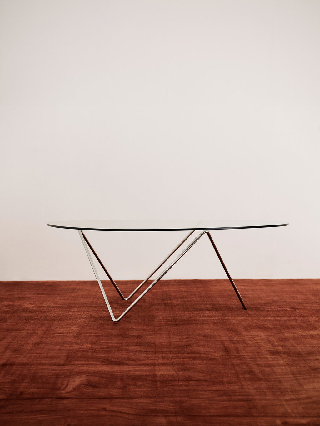 Pedrera Handmade Oval Coffee Table with Glass Top