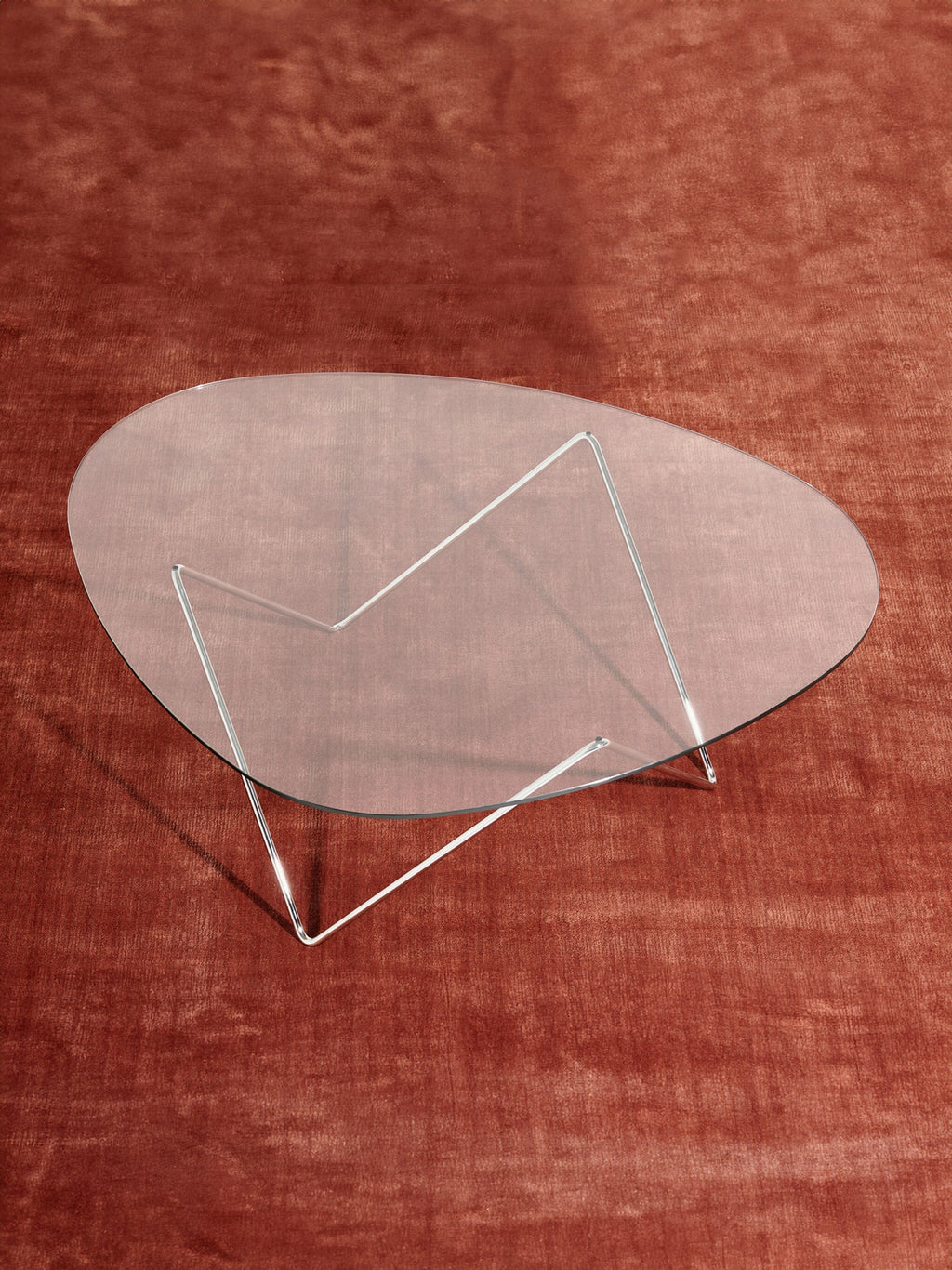 Pedrera Handmade Oval Coffee Table with Glass Top