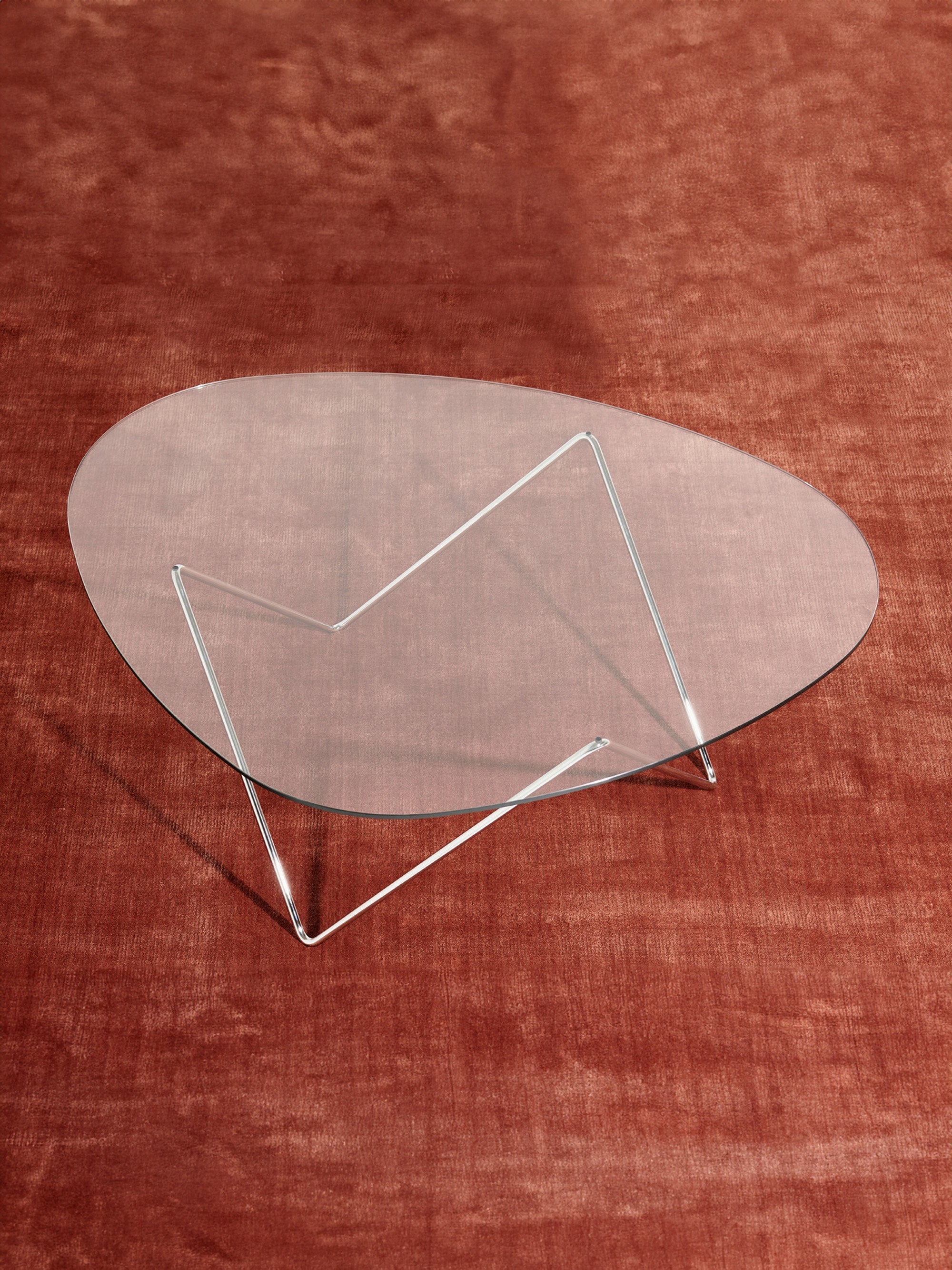Pedrera Handmade Oval Coffee Table with Glass Top