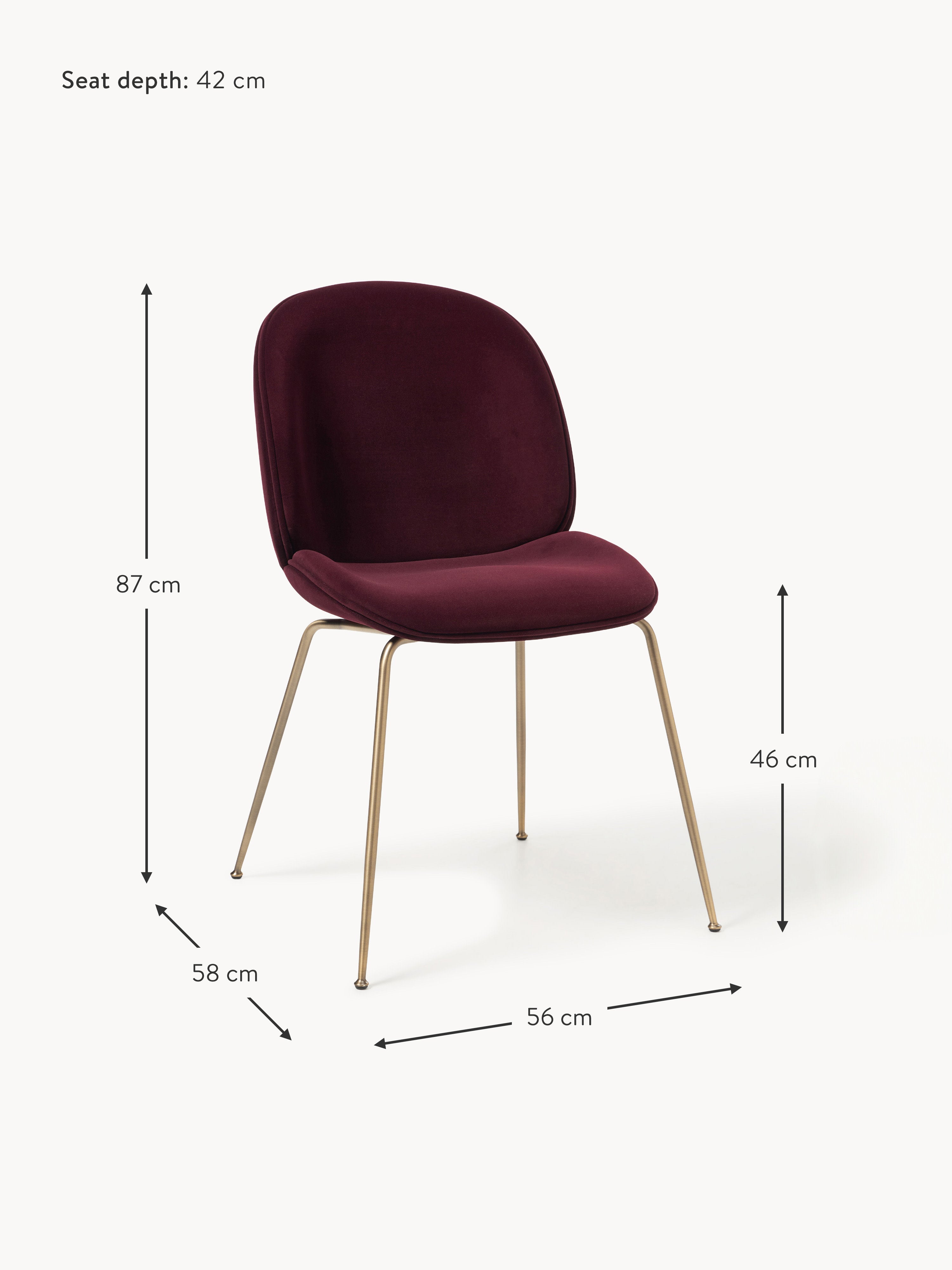 WESTWING x GUBI, Velvet Dining Chair Beetle by Delia Lachance