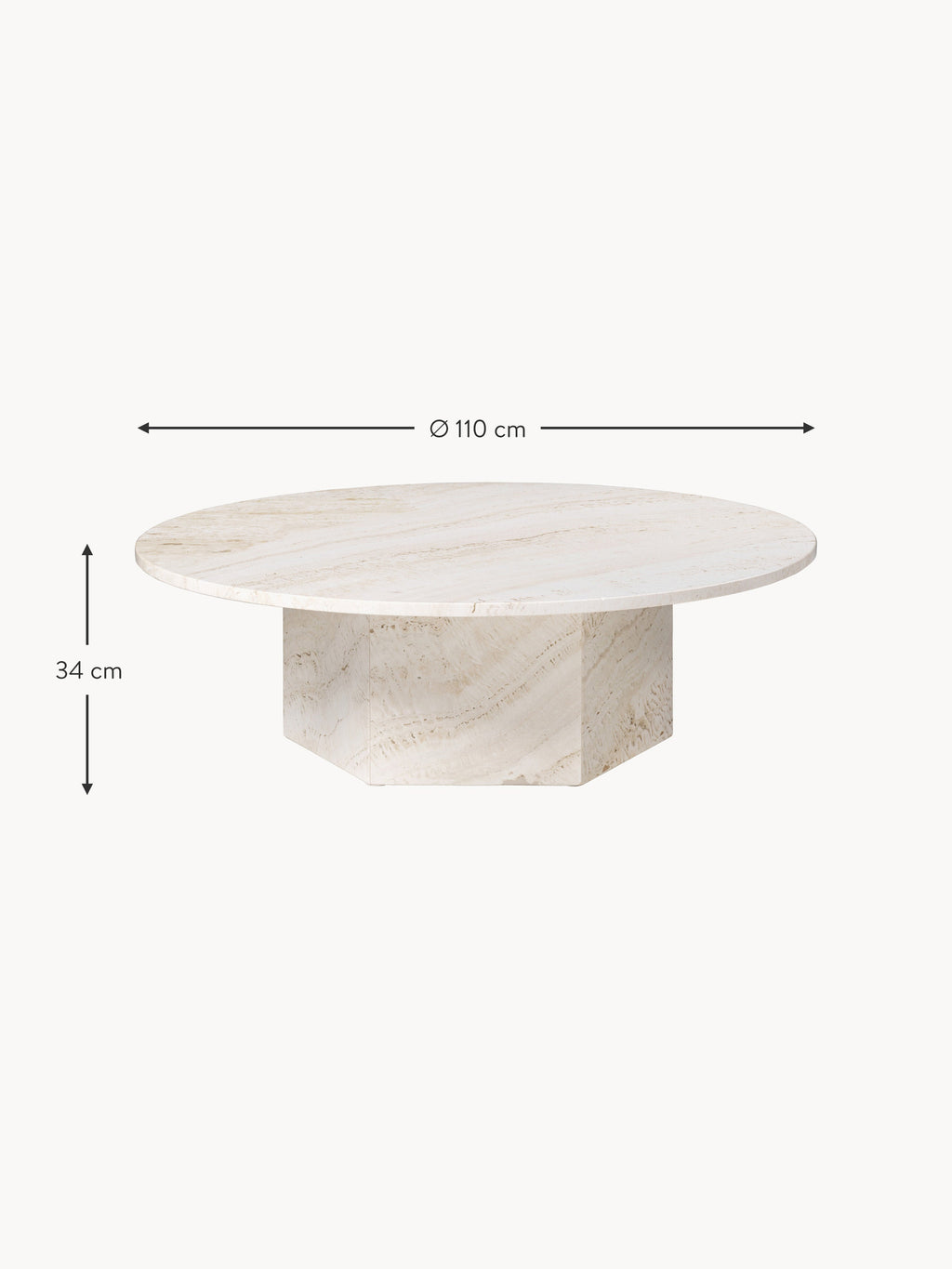 Epic Round Travertine Coffee Table