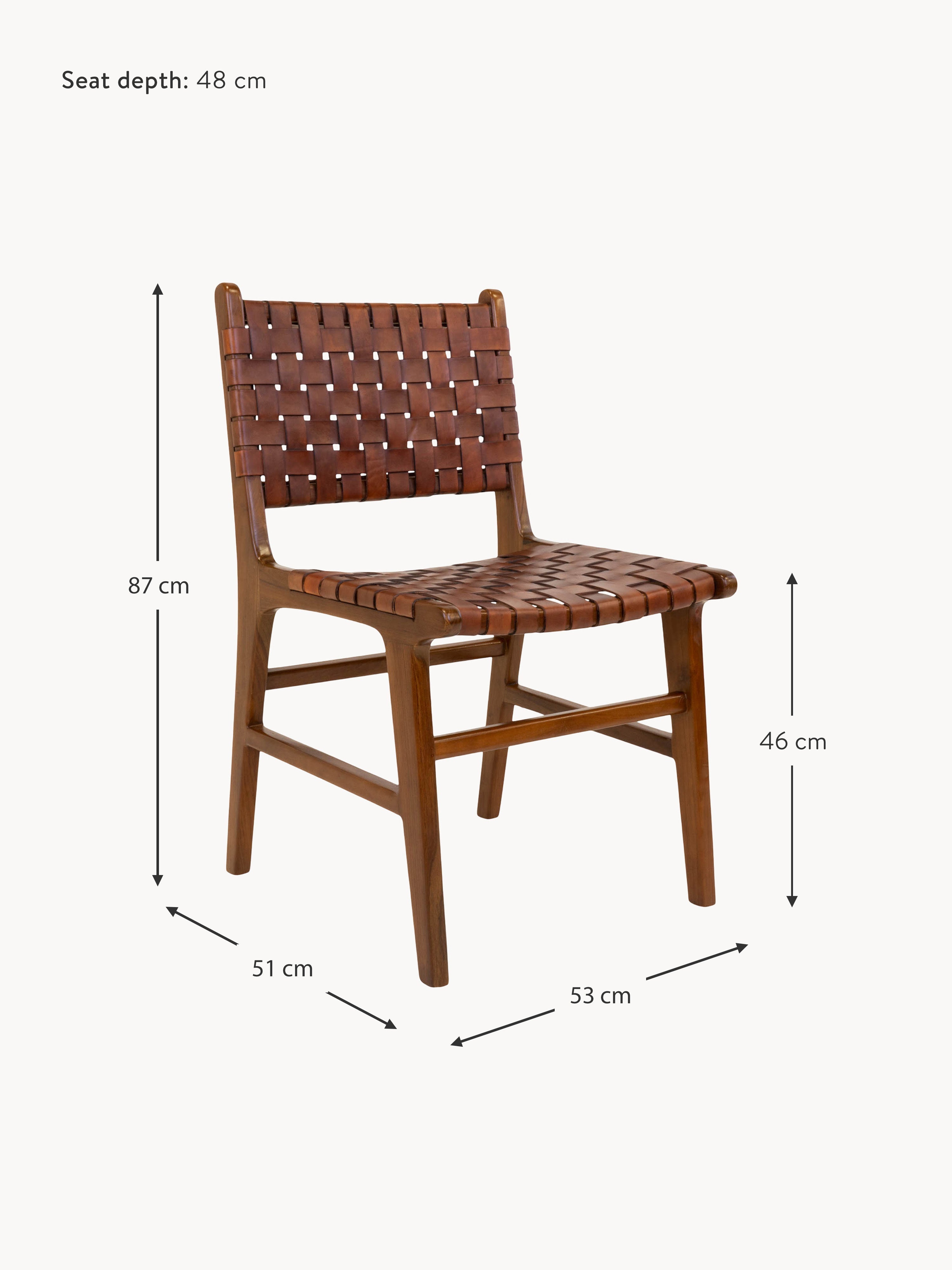 Perugia Teak Wood Dining Chairs, Set of 2