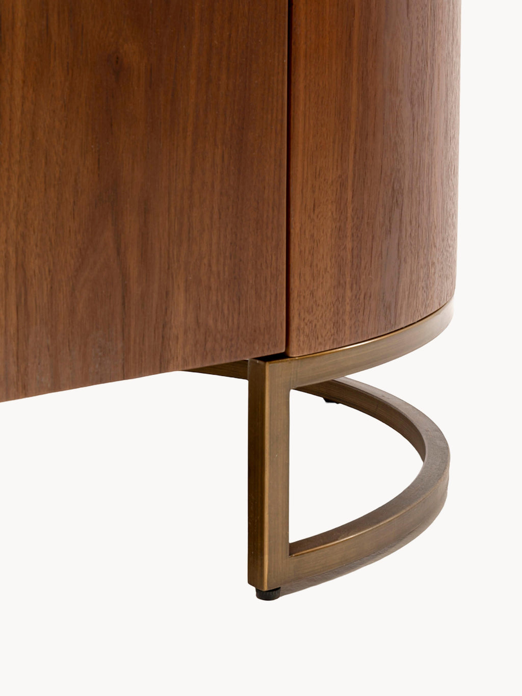 Giorgio Oval Walnut Wood Coffee Table with Glass Top & Drawer