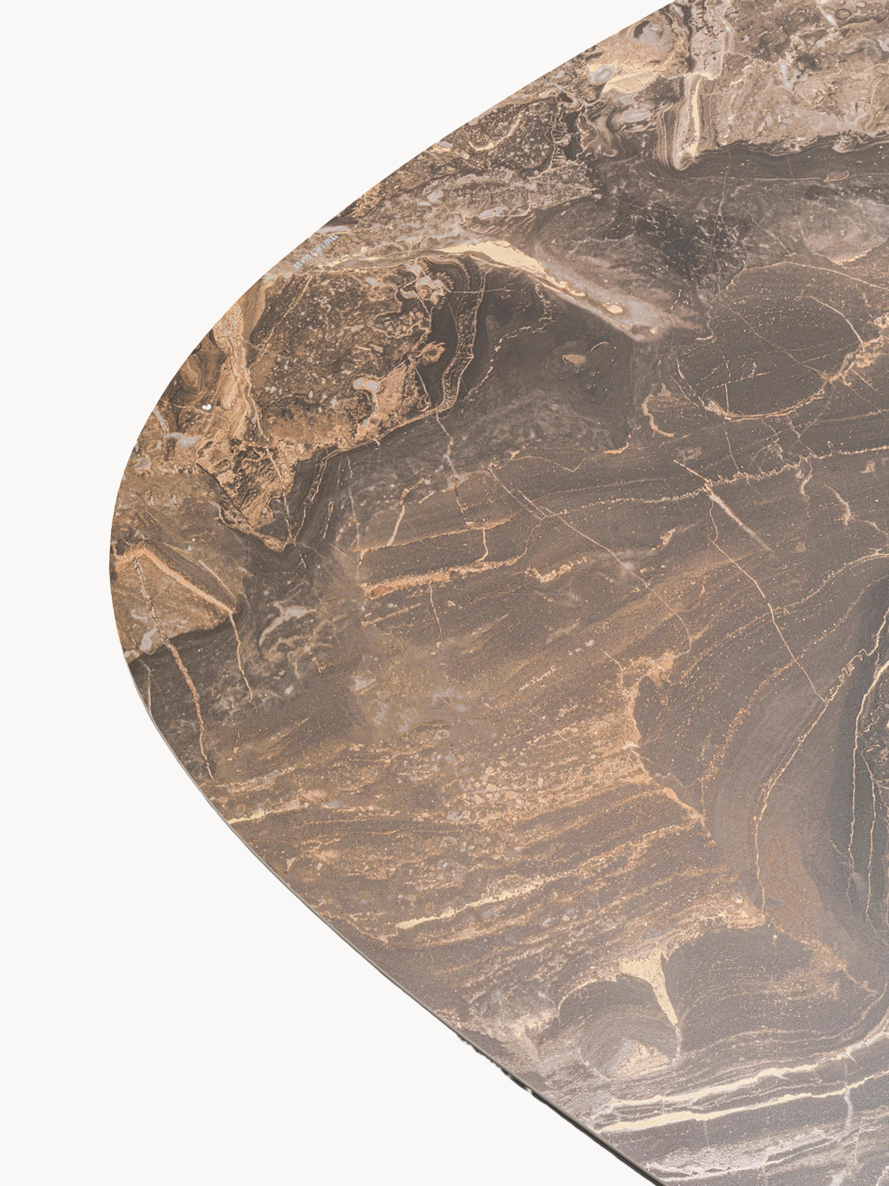 Organic-Shaped Marble Effect Coffee Table Paso