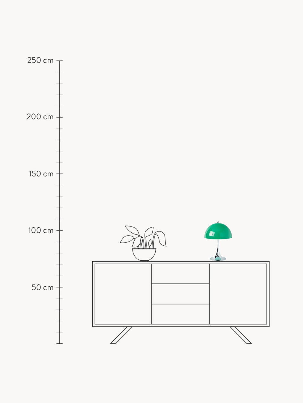 Dimmable Portable LED Table Lamp Panthella 250, Design Verner Panton