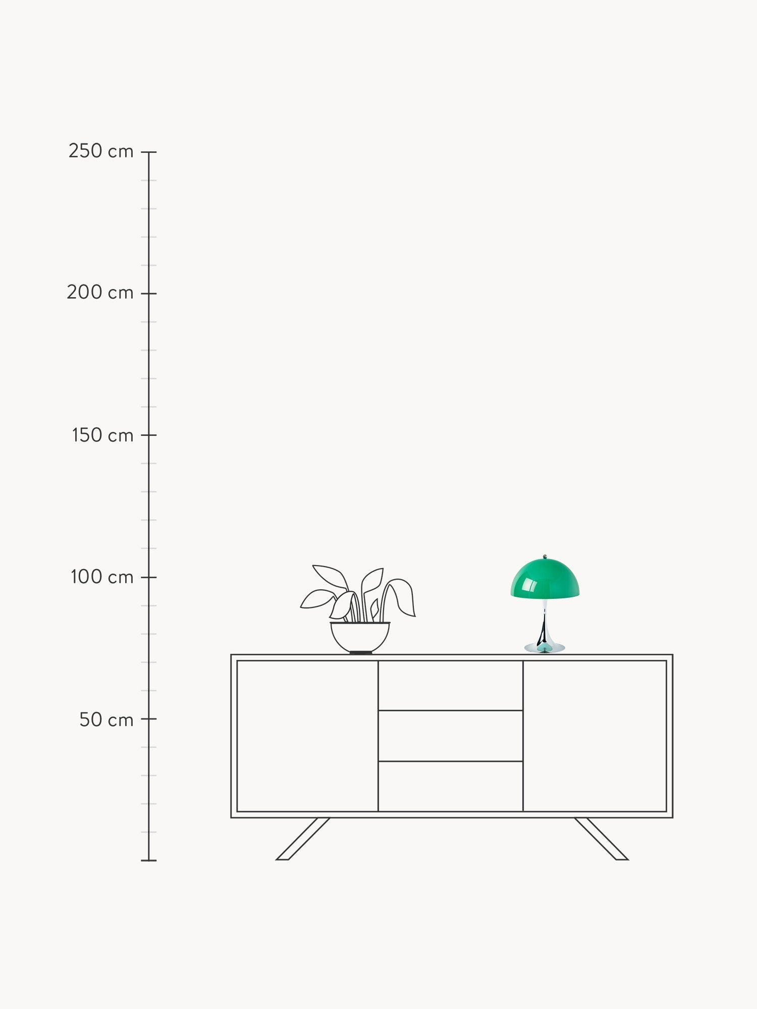 Dimmable Portable LED Table Lamp Panthella 250, Design Verner Panton