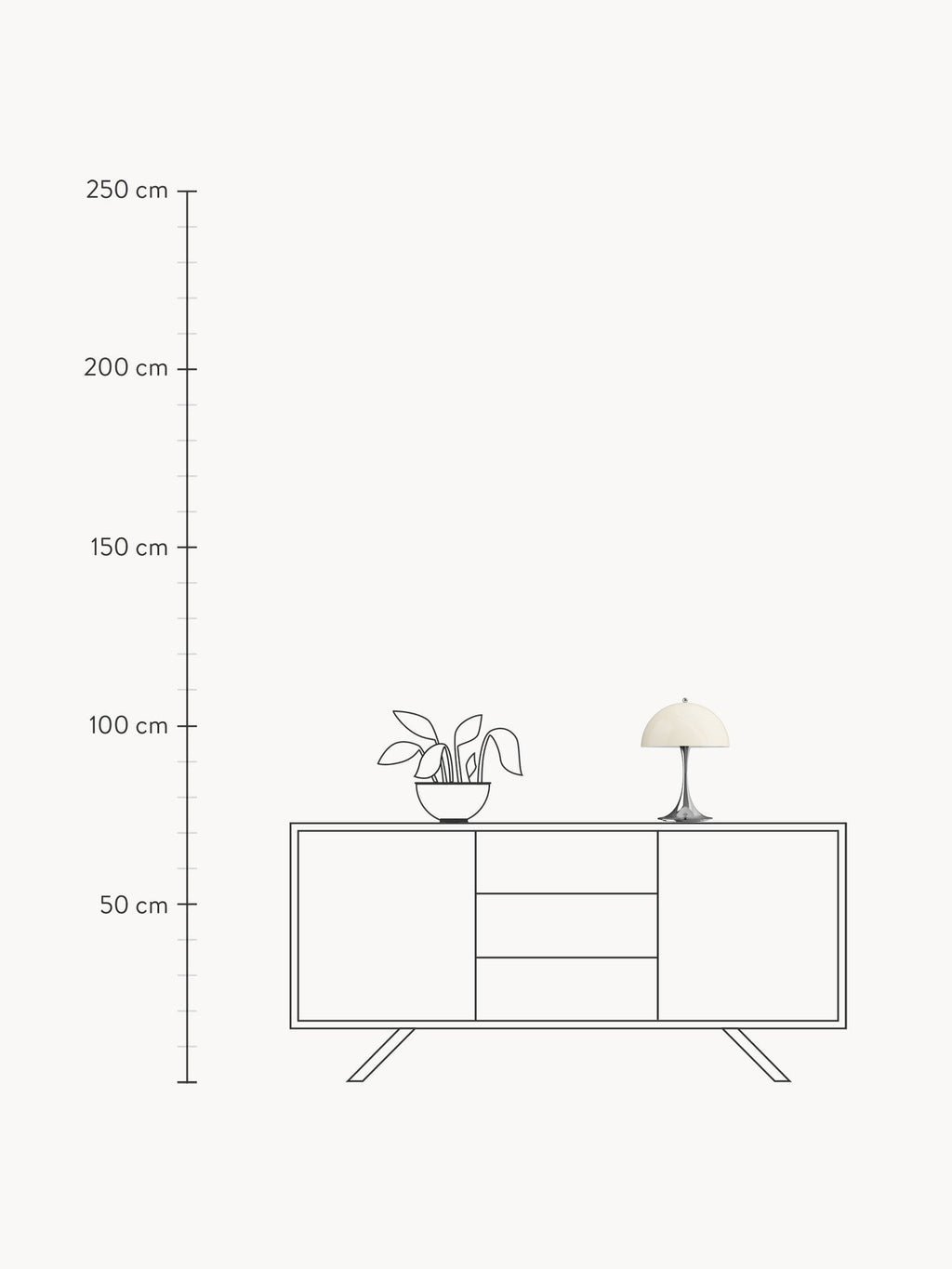 Dimmable Portable LED Table Lamp Panthella 250, Design Verner Panton
