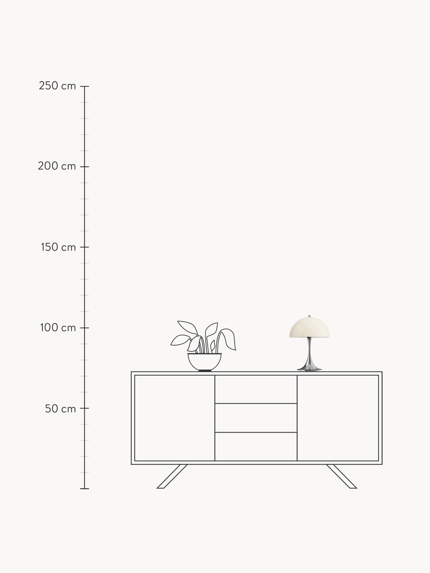 Dimmable Portable LED Table Lamp Panthella 250, Design Verner Panton