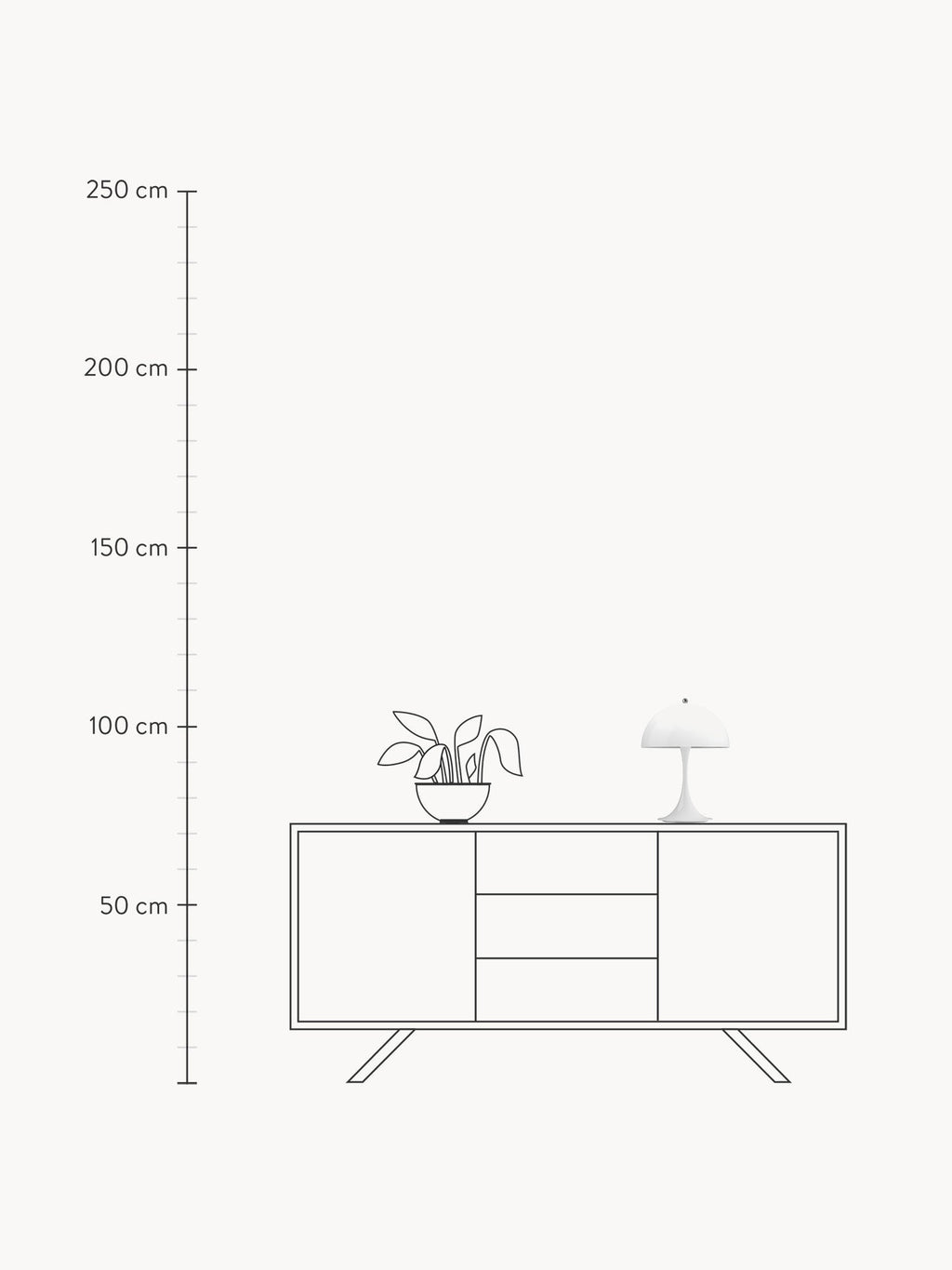 Dimmable Portable LED Table Lamp Panthella 250, Design Verner Panton