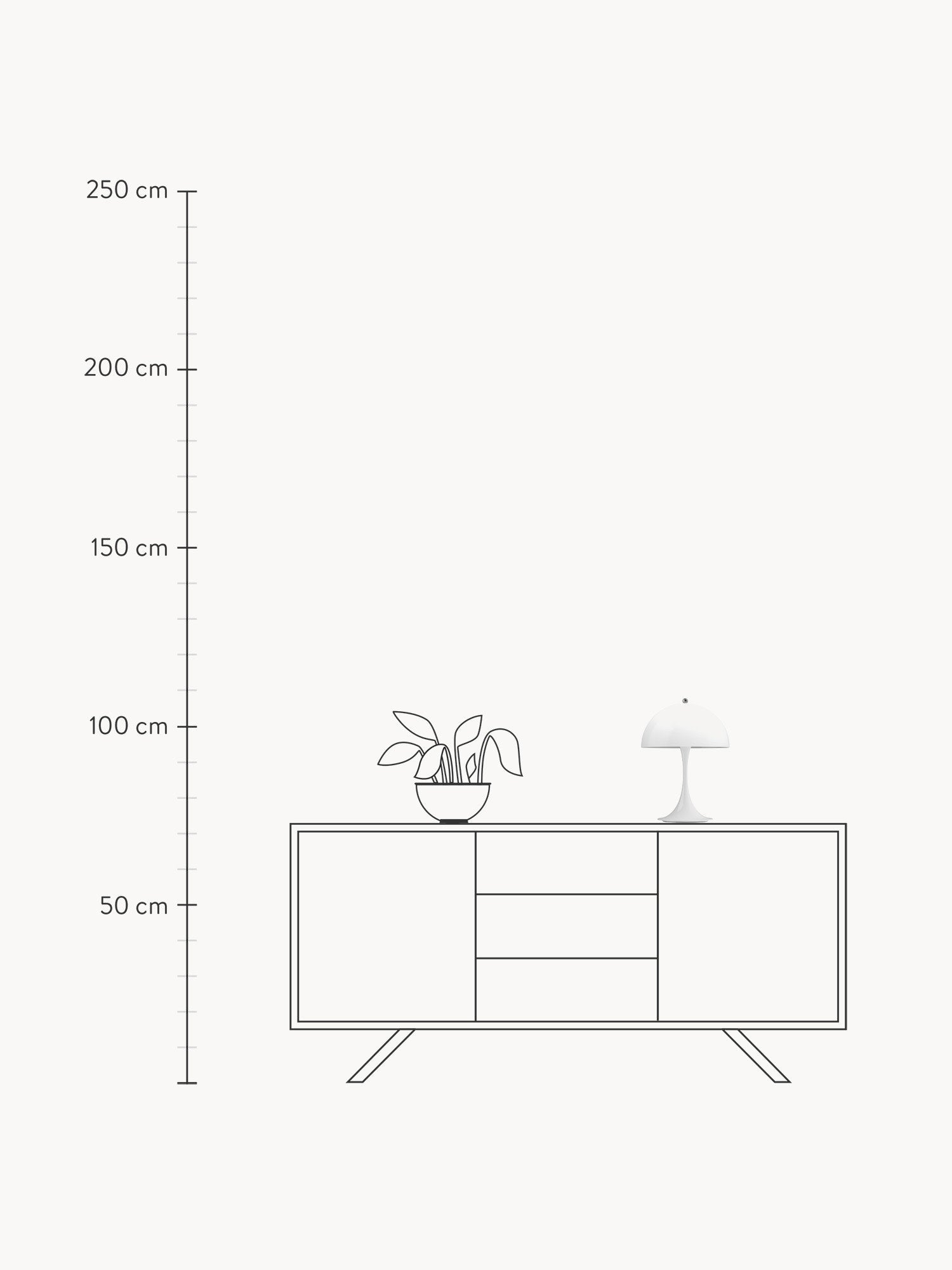 Dimmable Portable LED Table Lamp Panthella 250, Design Verner Panton