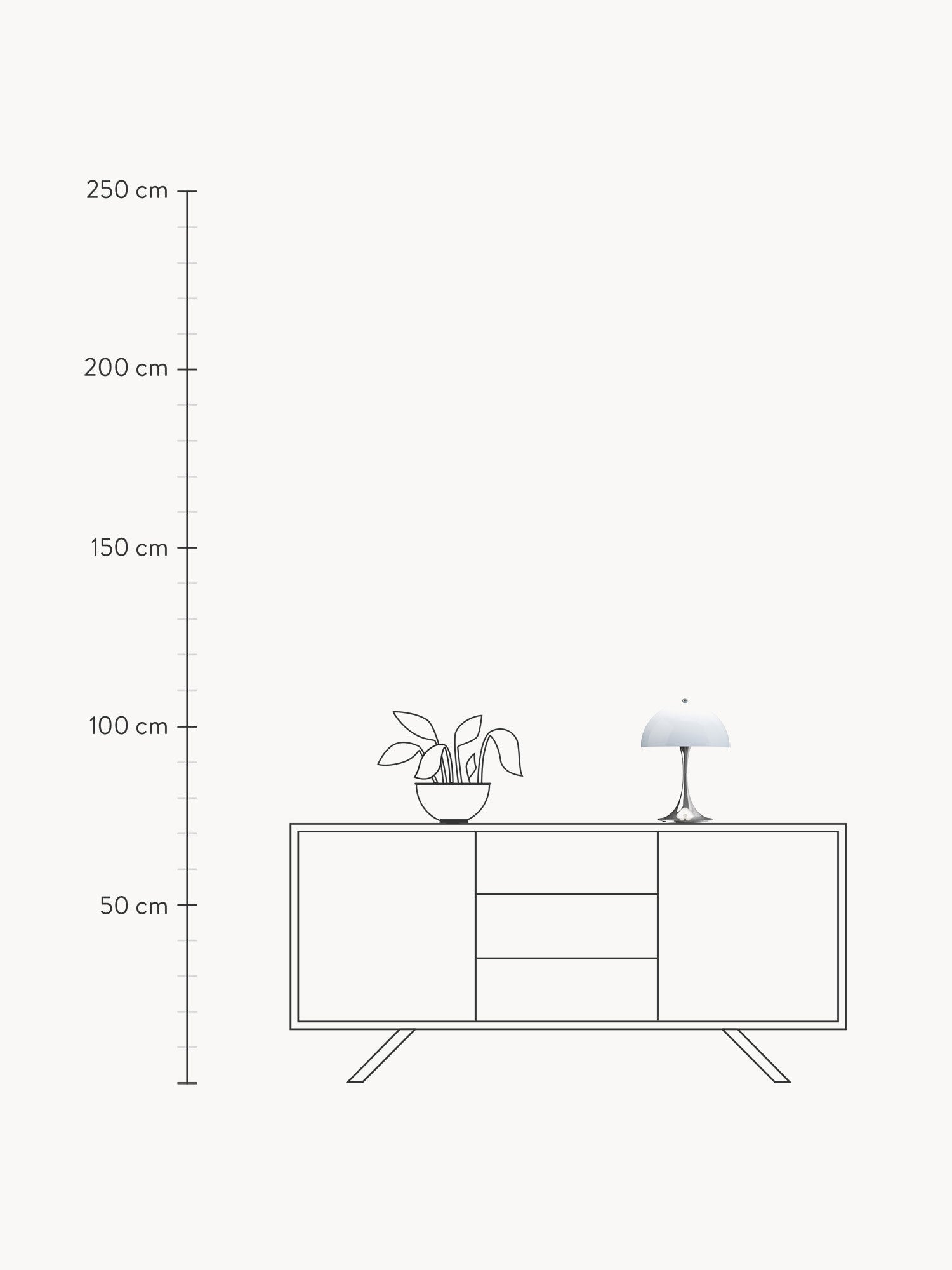 Dimmable Portable LED Table Lamp Panthella 250, Design Verner Panton