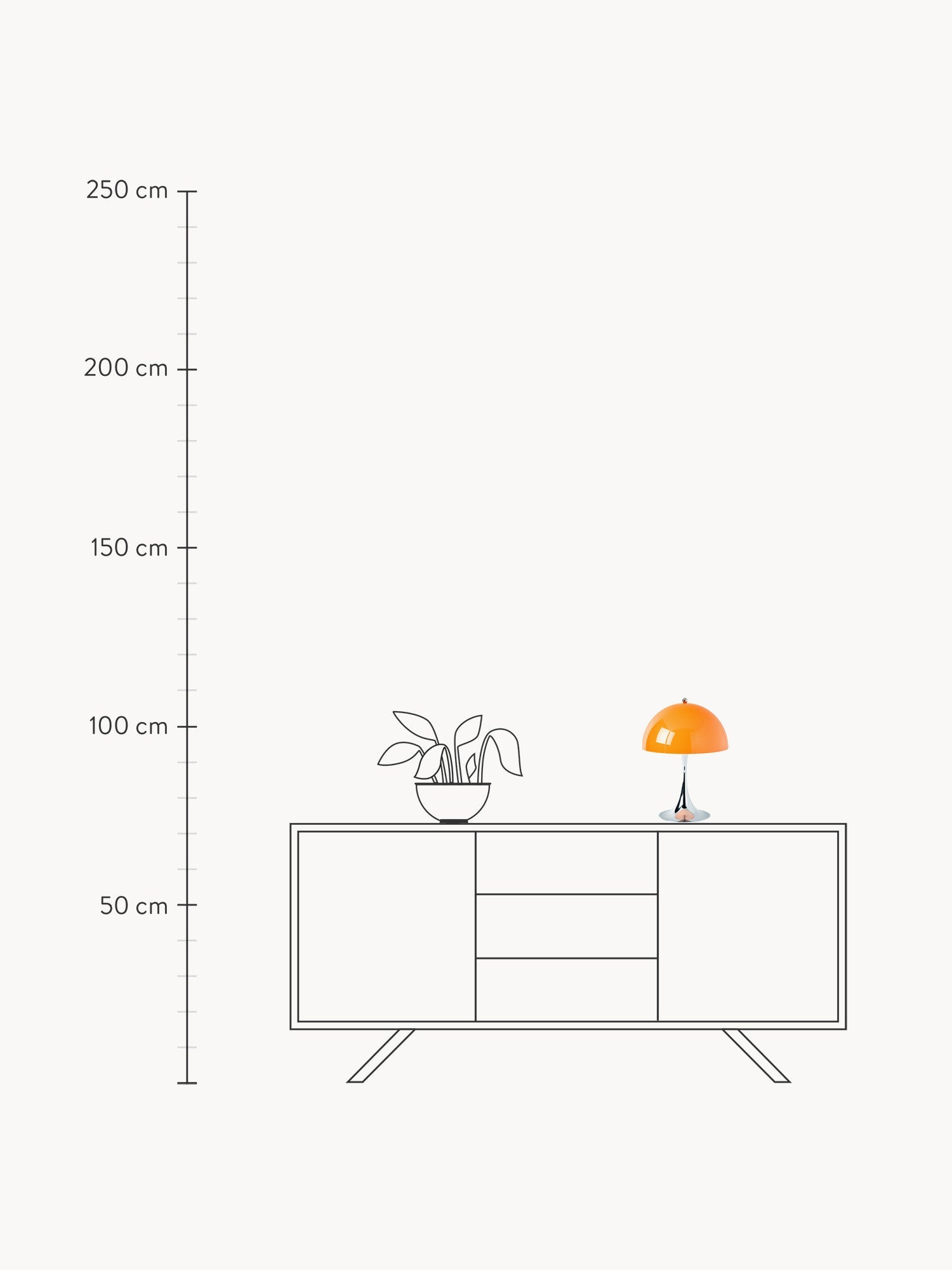 Portable Dimmable LED Table Lamp Panthella 250, Design Verner Panton