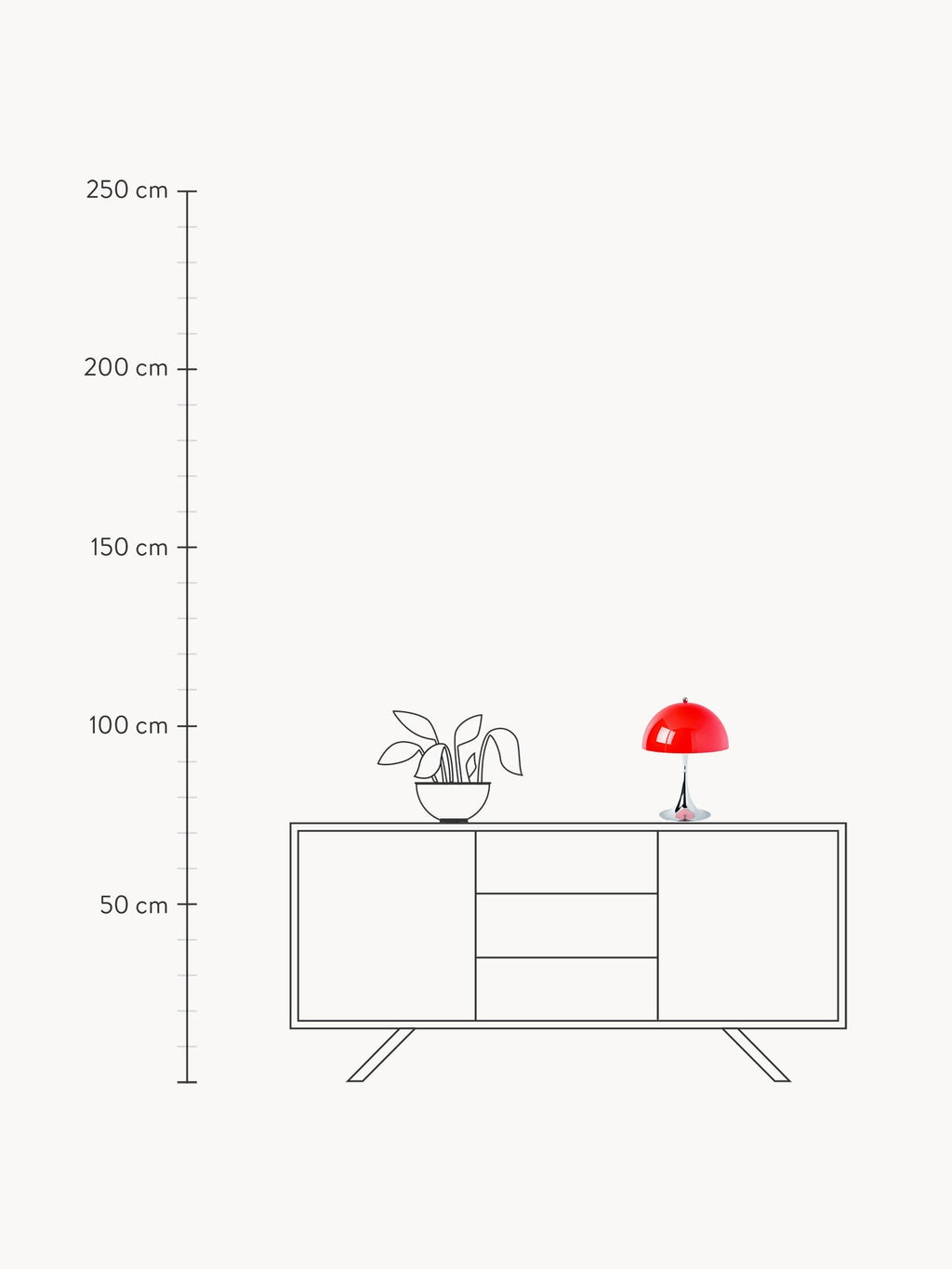 Dimmable Portable LED Table Lamp Panthella 250, Design Verner Panton