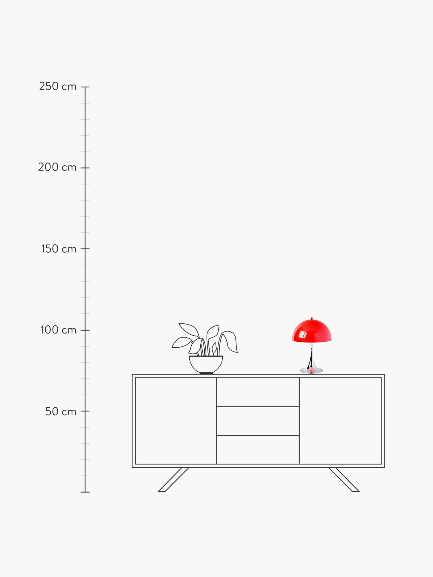 Dimmable Portable LED Table Lamp Panthella 250, Design Verner Panton