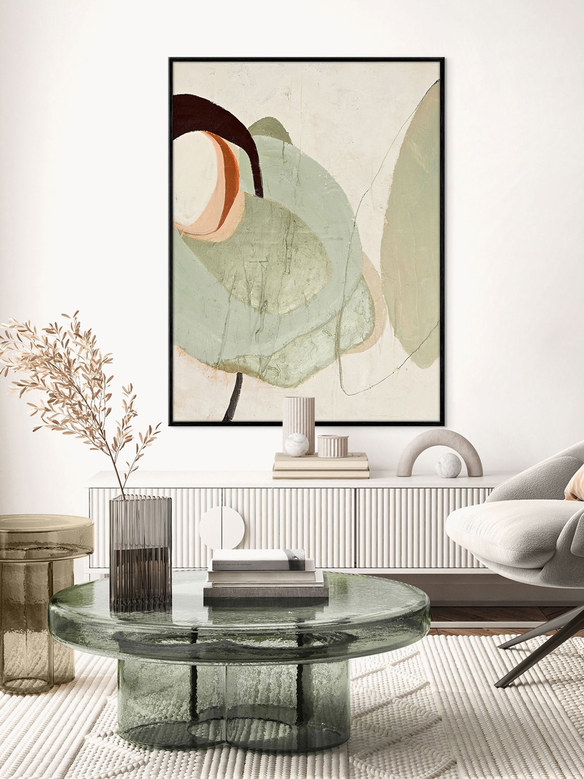 Rock Hand-Painted Canvas Art Moon