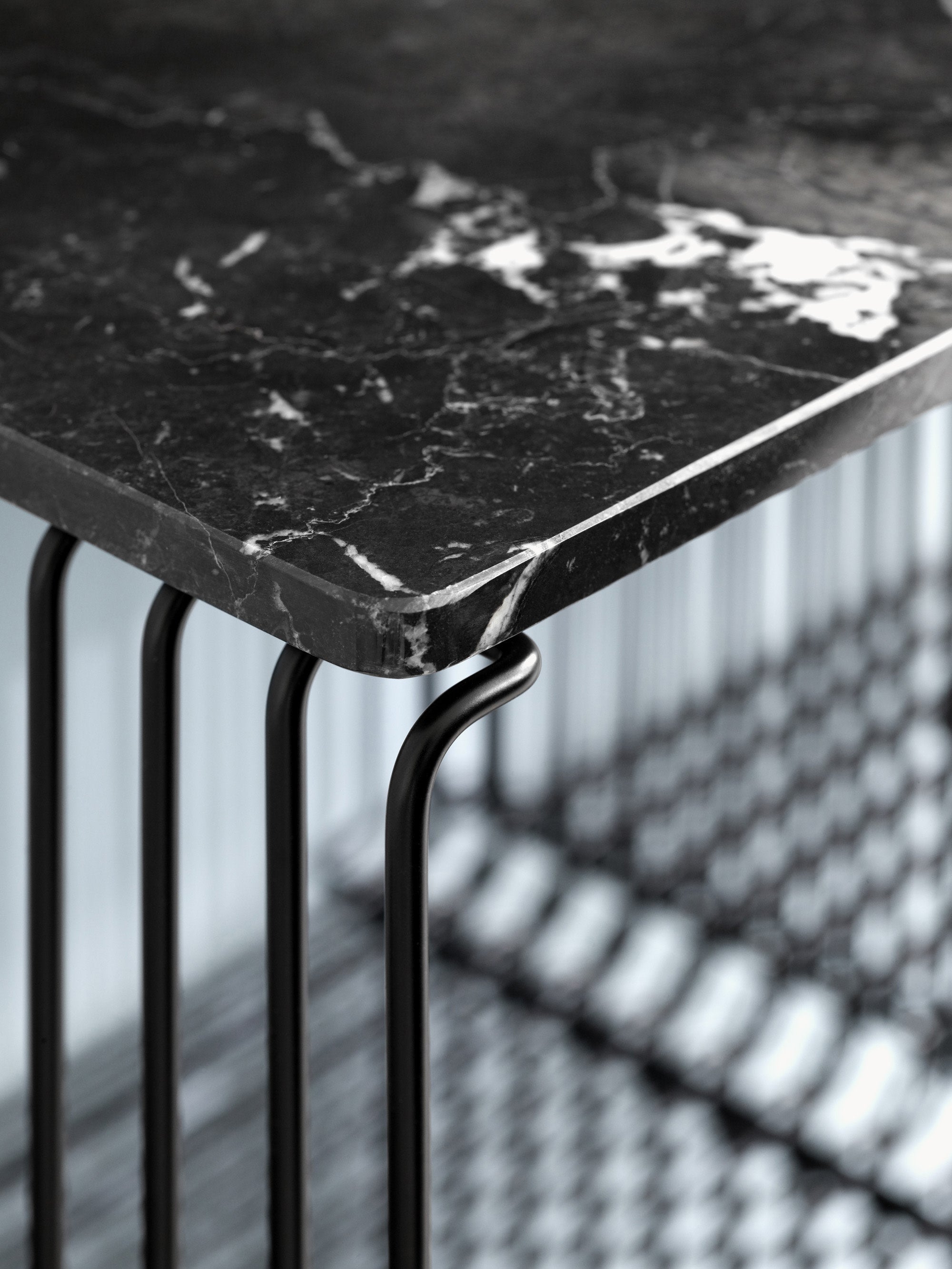 Marble Top Panel Panton Wire Extended for Modular Shelf System, W 70 cm