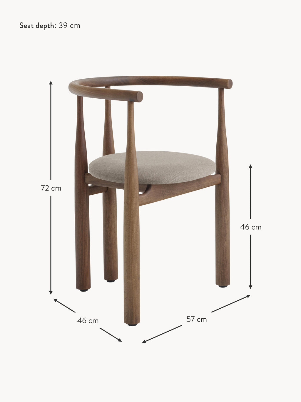 Bukowski Walnut Wood Armchair