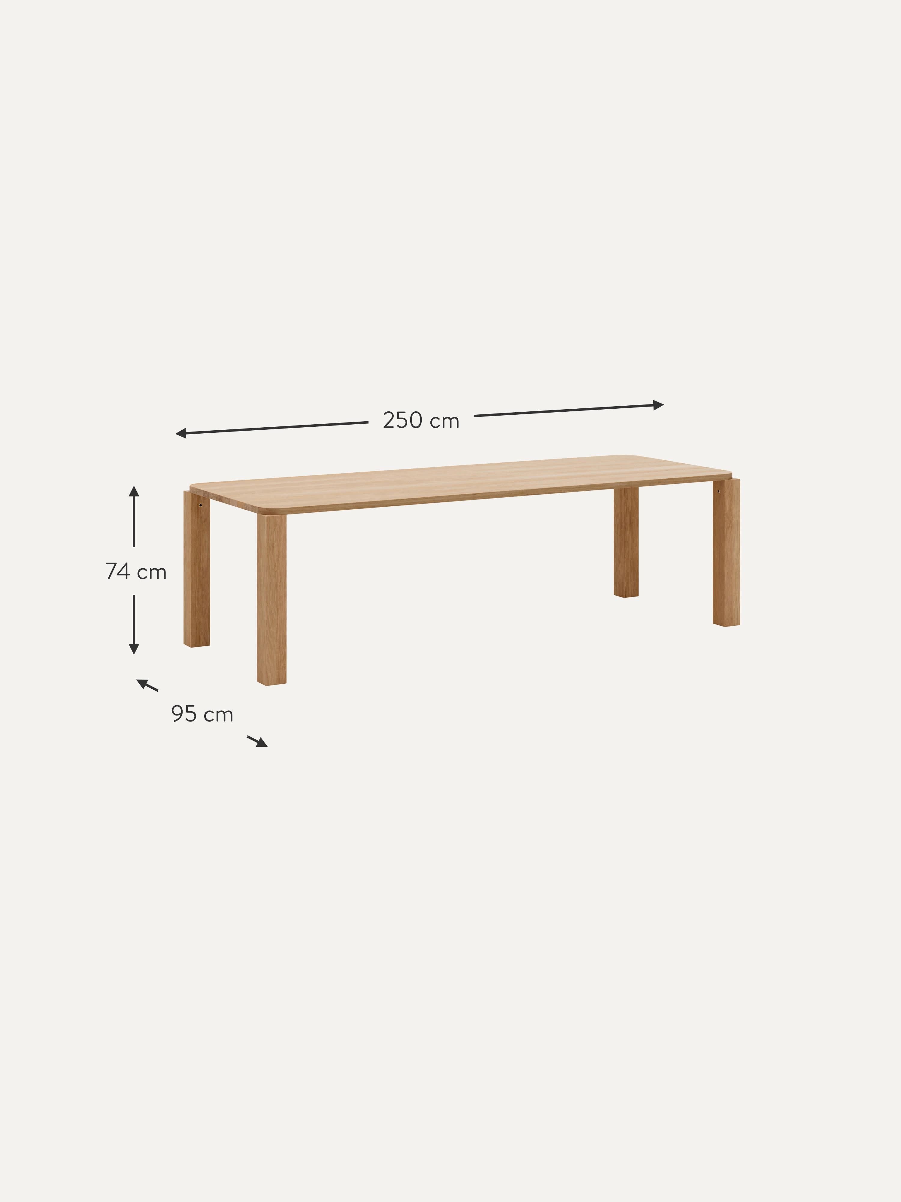 Atlas Oak Wood Dining Table, Various Sizes