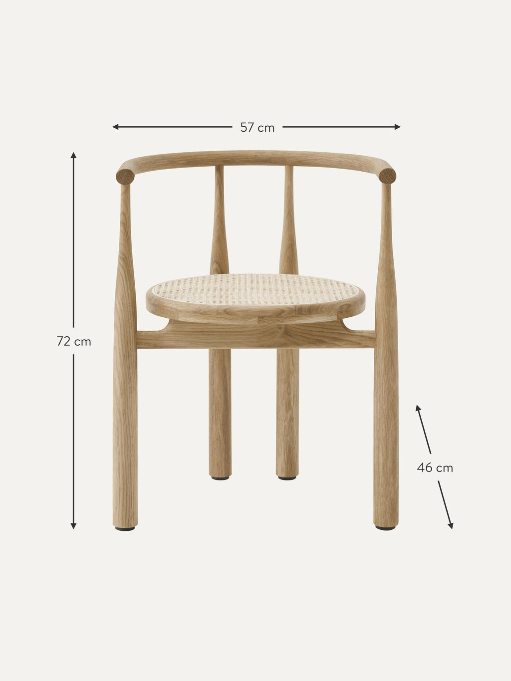 Bukowski Oak Wood Dining Chair with Armrests