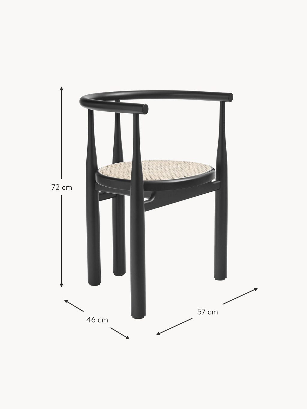 Bukowski Beech Wood Dining Chair with Armrests