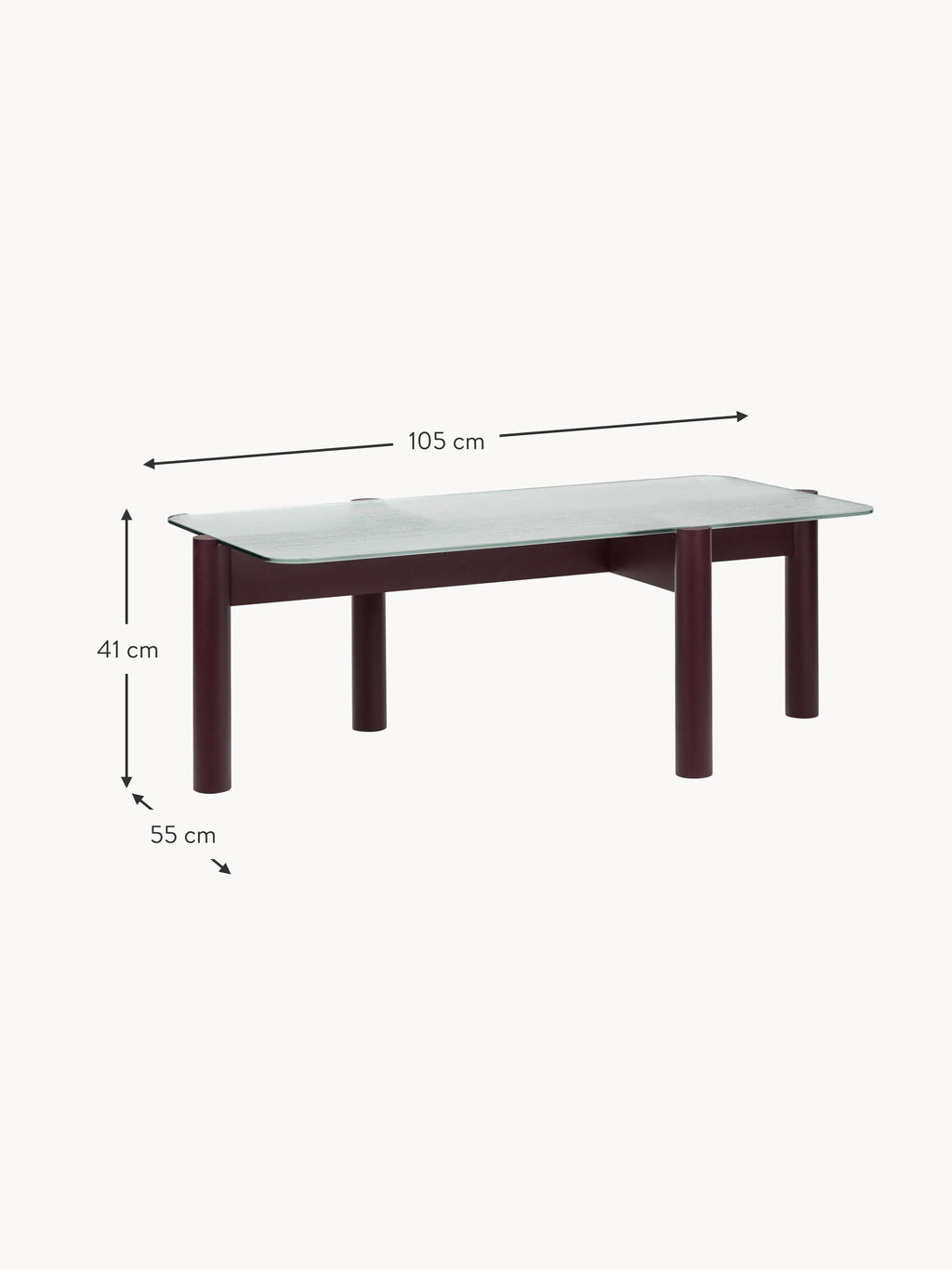 Kob Coffee Table with Glass Top
