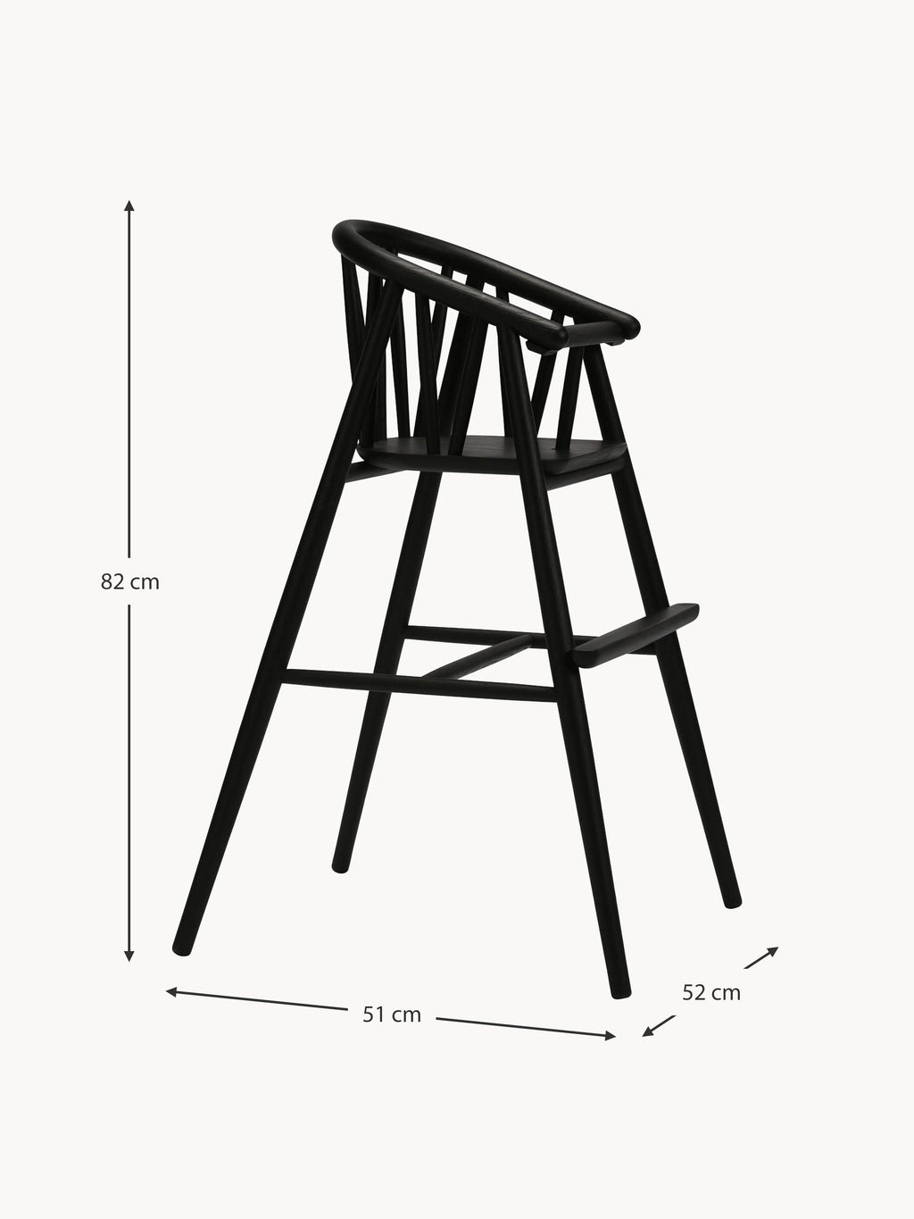 Saga Kids Handmade Oak Wood High Chair
