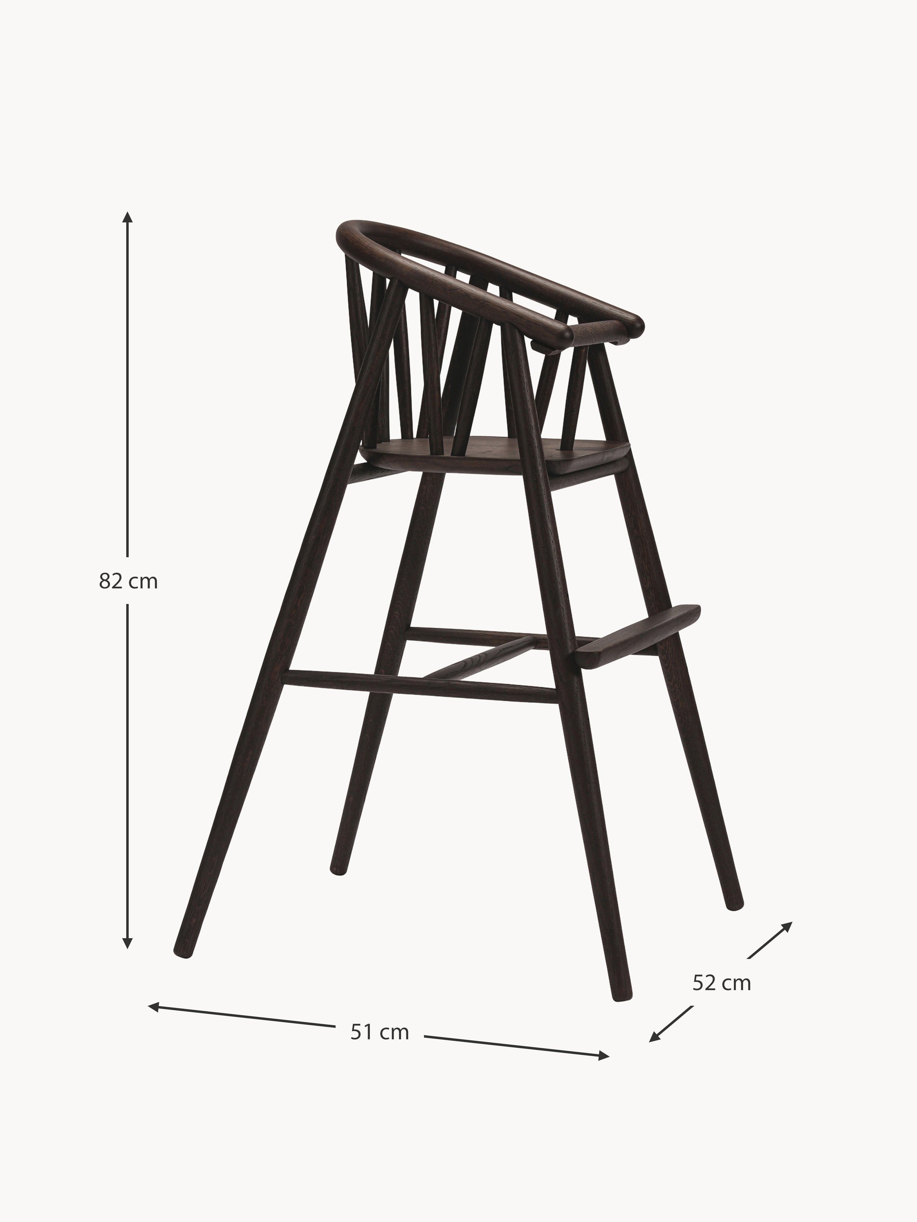 Saga Kids Handmade Oak Wood High Chair