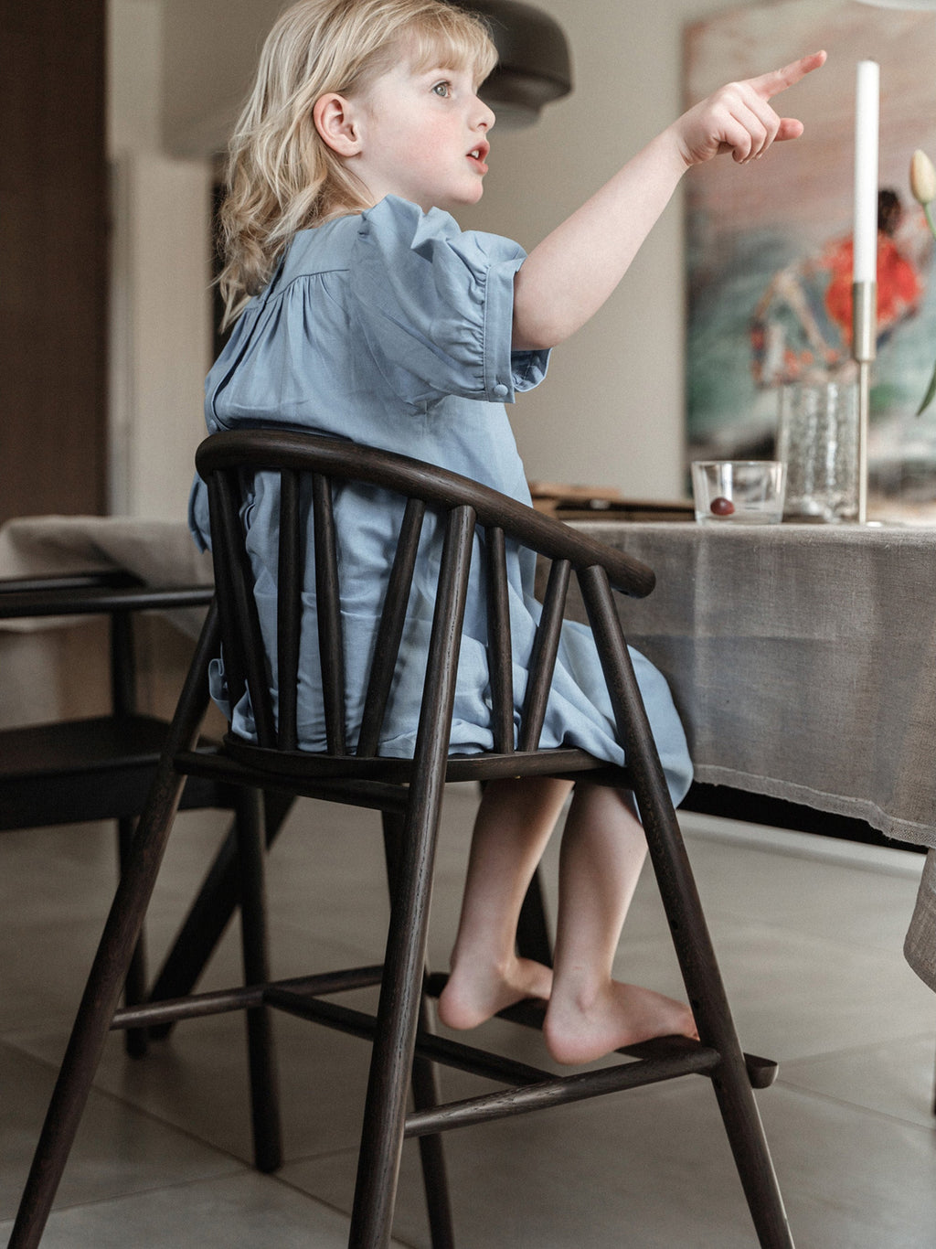 Saga Kids Handmade Oak Wood High Chair