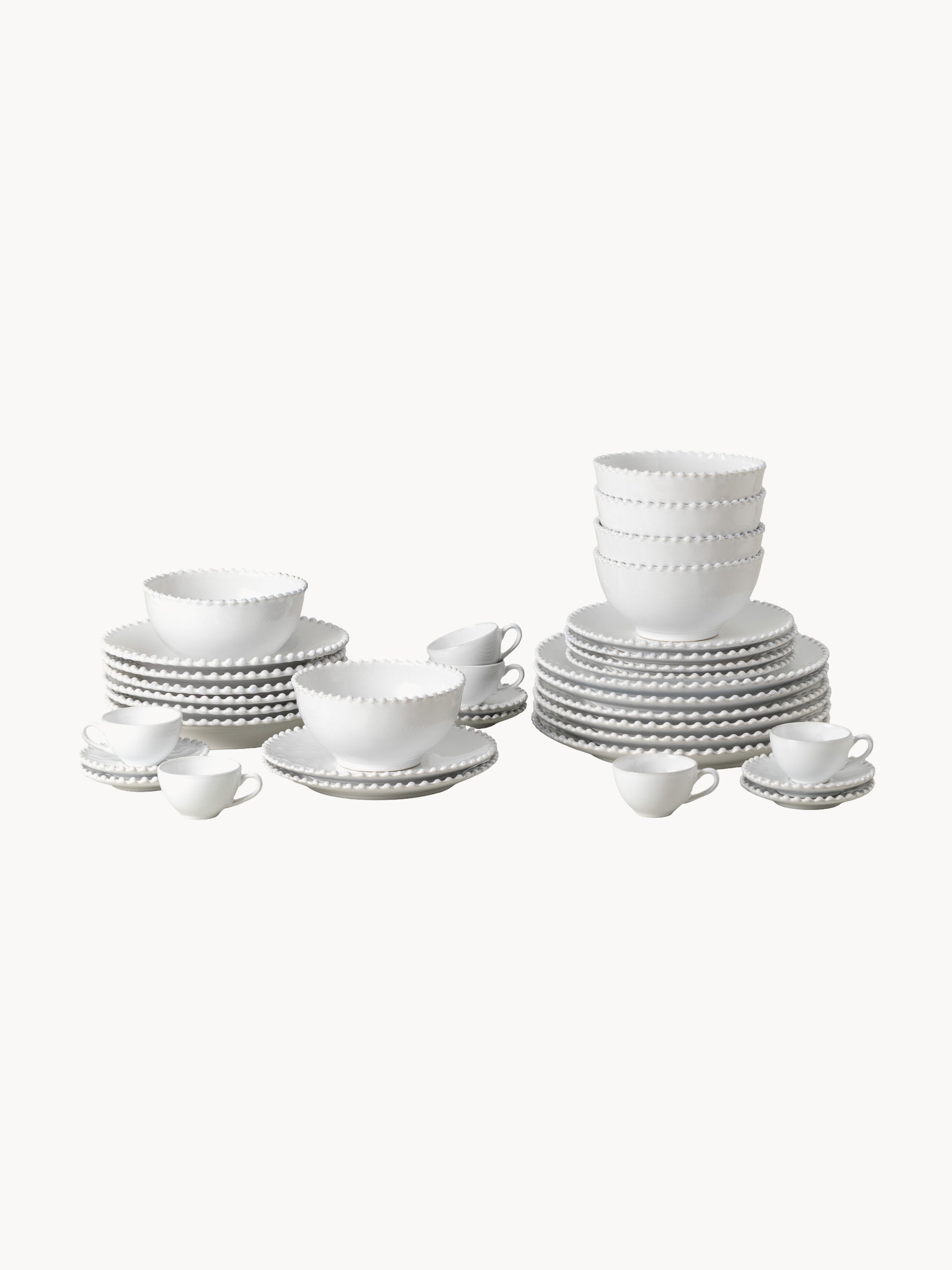 Gallery image 1 - Tableware Set Pearl with Beaded Edges, 6 people, Set of 36