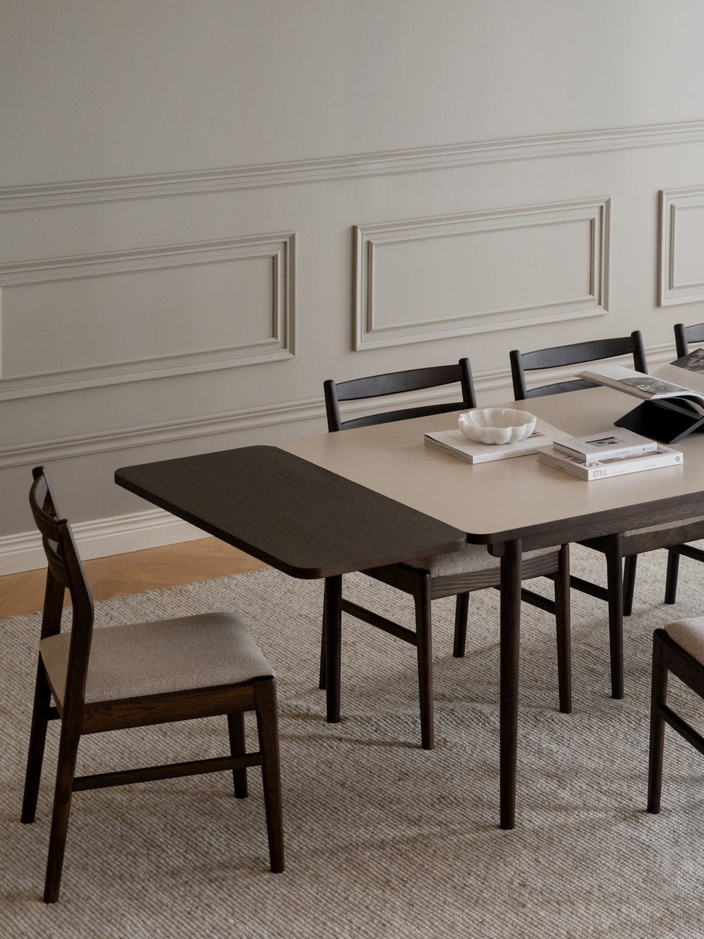 Fairmount Extendable Oak Wood Dining Table, 220/265 x 95 cm