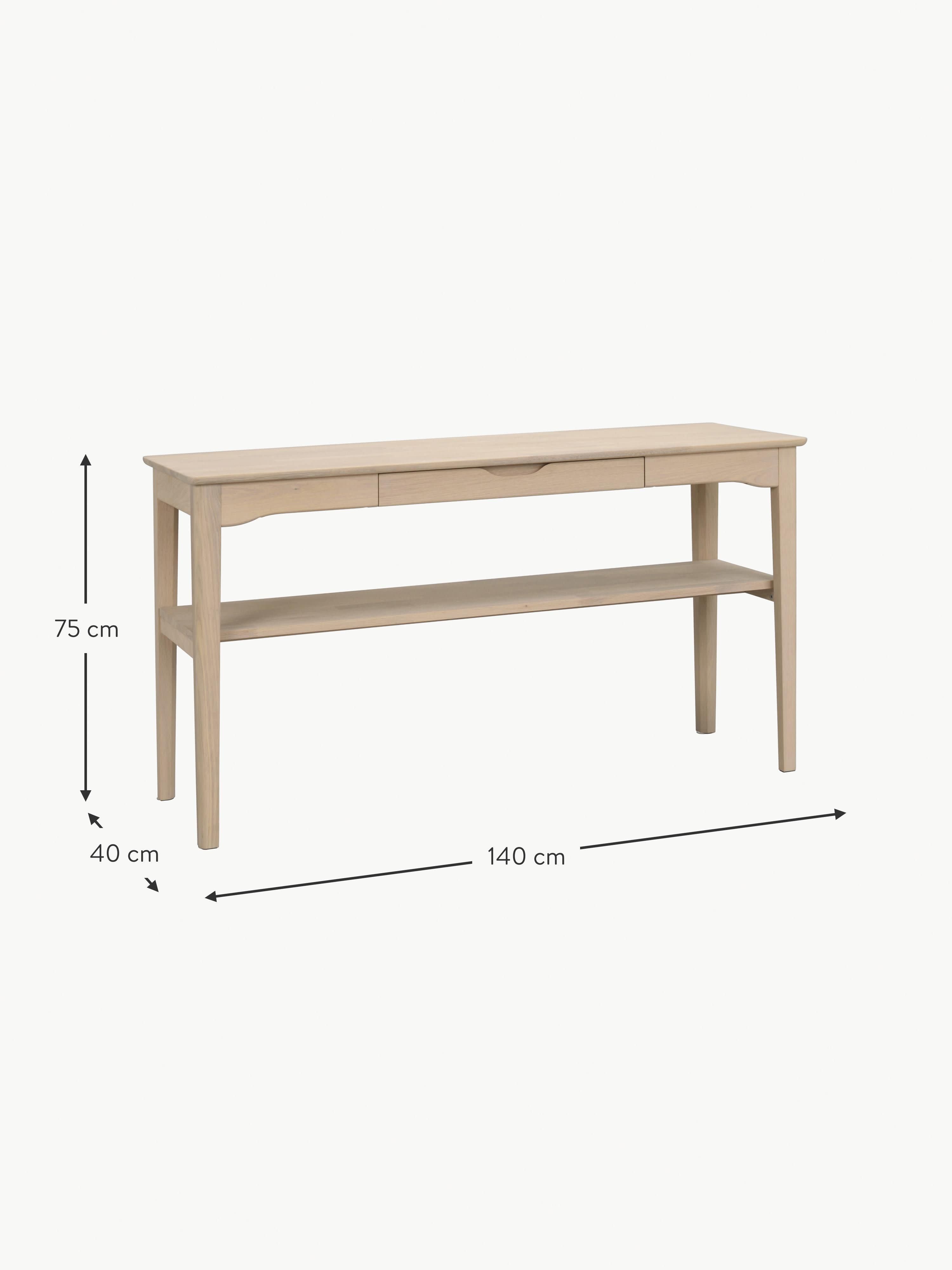 Markham Oak Wood Console Table