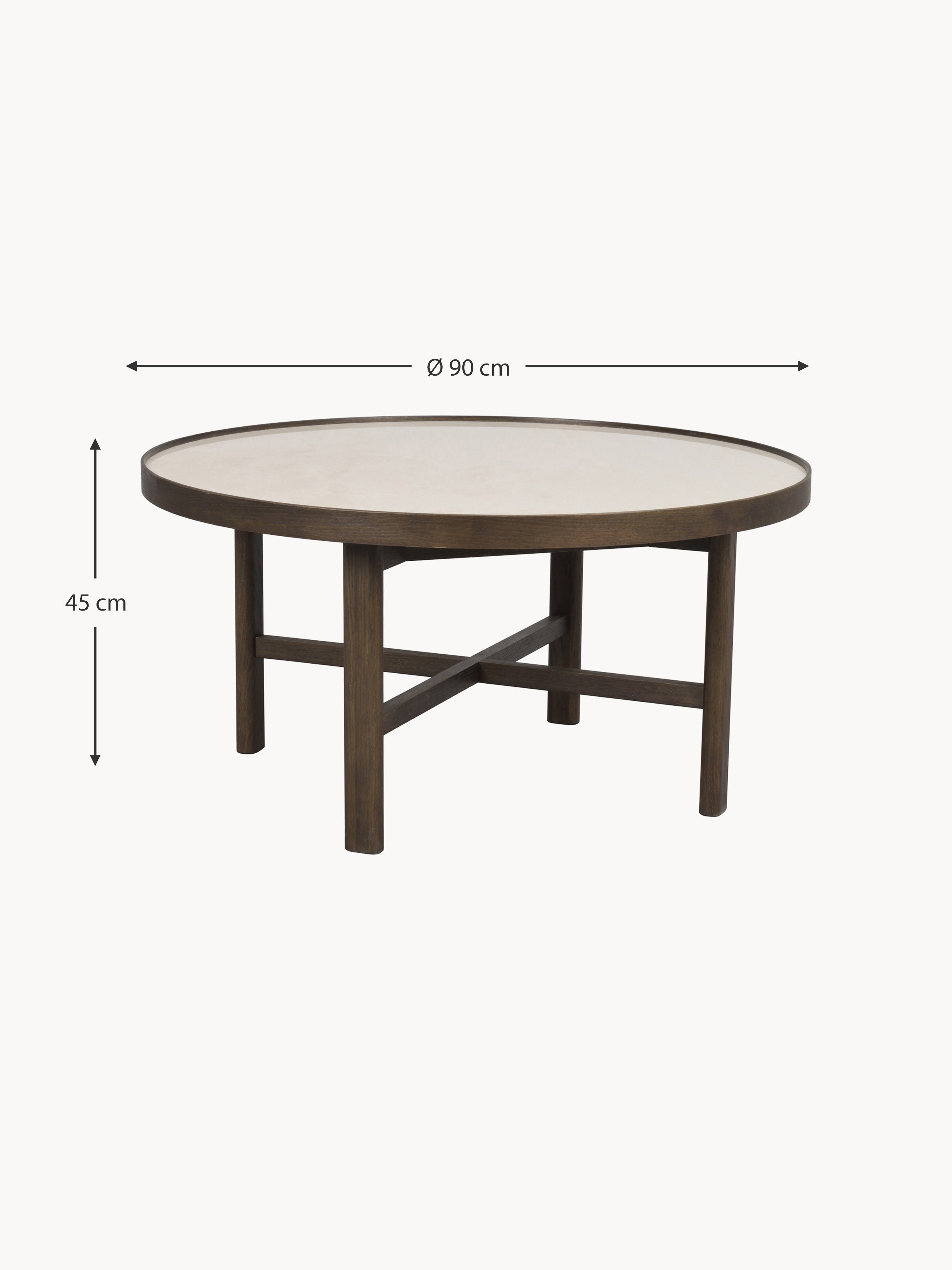 Marsden Round Oak Wood Coffee Table, Ø 90 cm