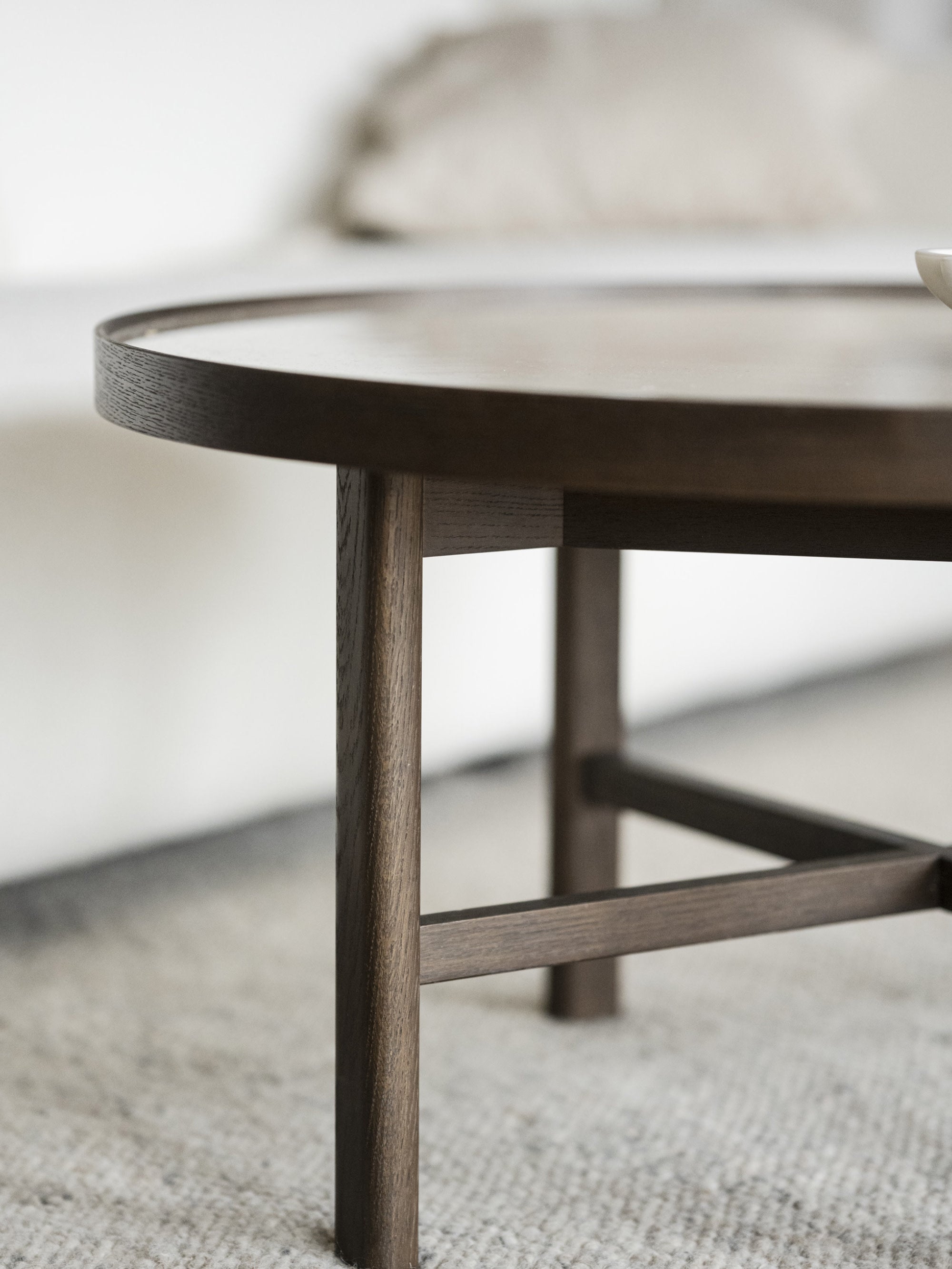 Marsden Round Oak Wood Coffee Table, Ø 90 cm