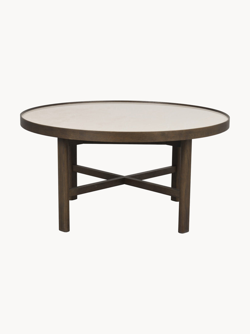 Marsden Round Oak Wood Coffee Table, Ø 90 cm