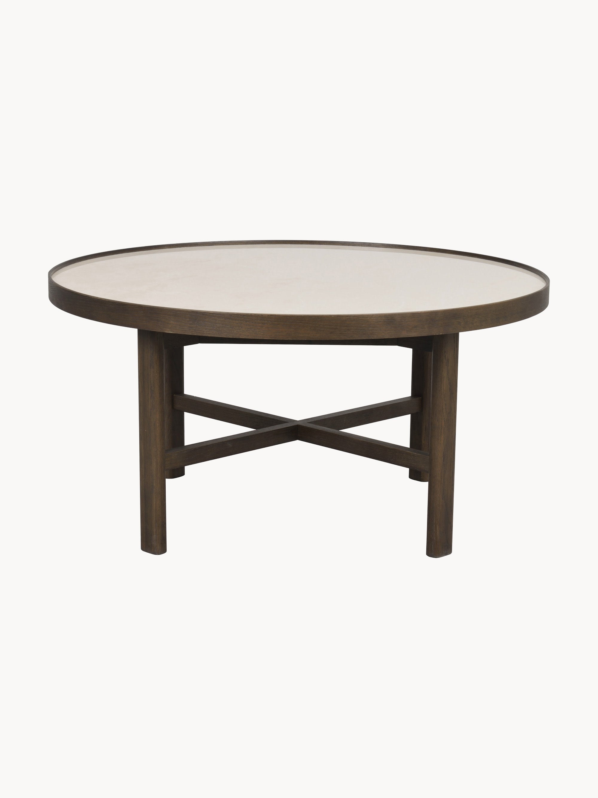 Marsden Round Oak Wood Coffee Table, Ø 90 cm
