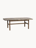 Gallery image 1 - Oval Marble and Oak Wood Coffee Table Hammond