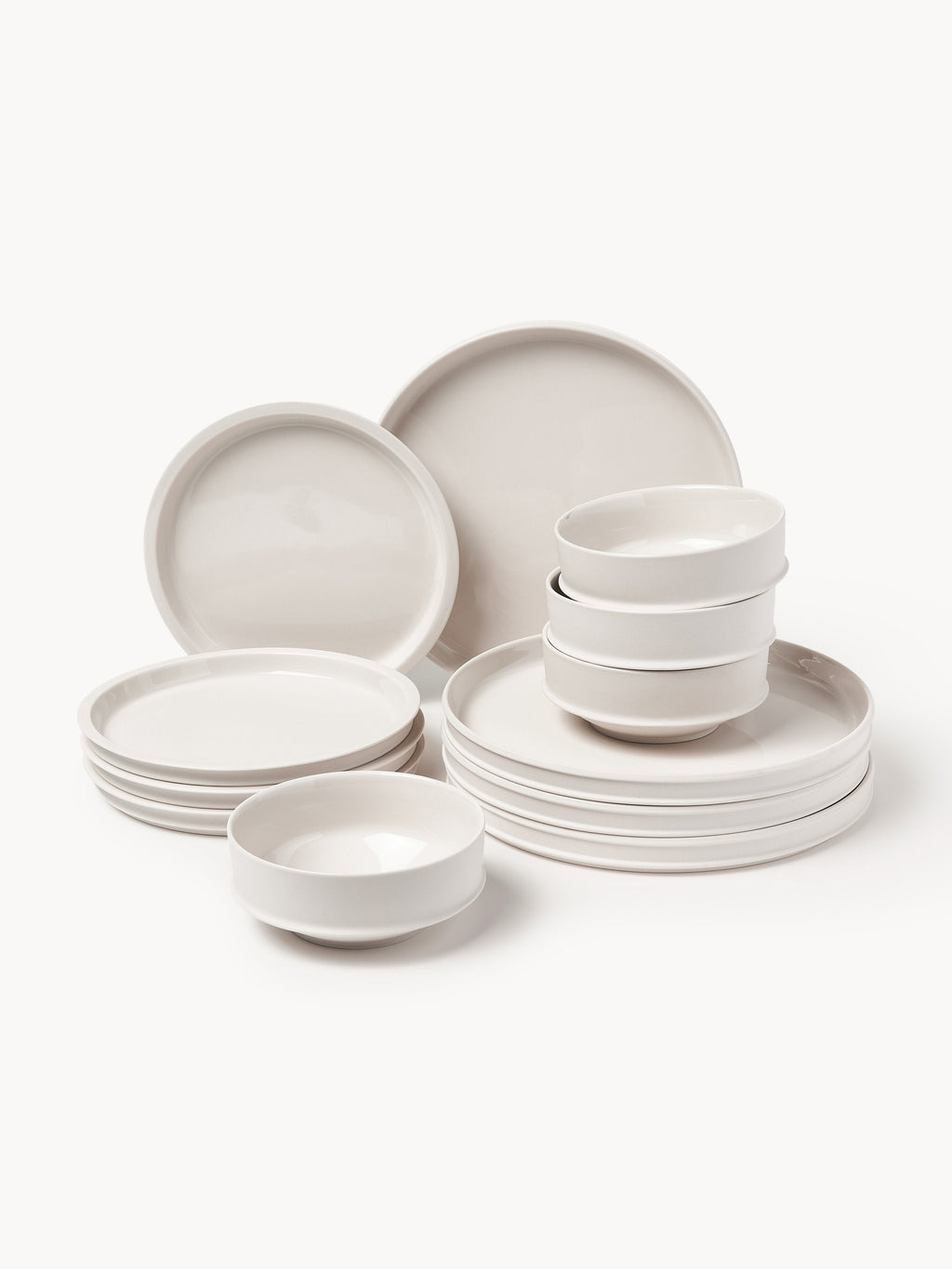 Gallery image 1 - Serax x Kelly Wearstler, Porcelain Tableware Set Dune, 4 People, Set of 12